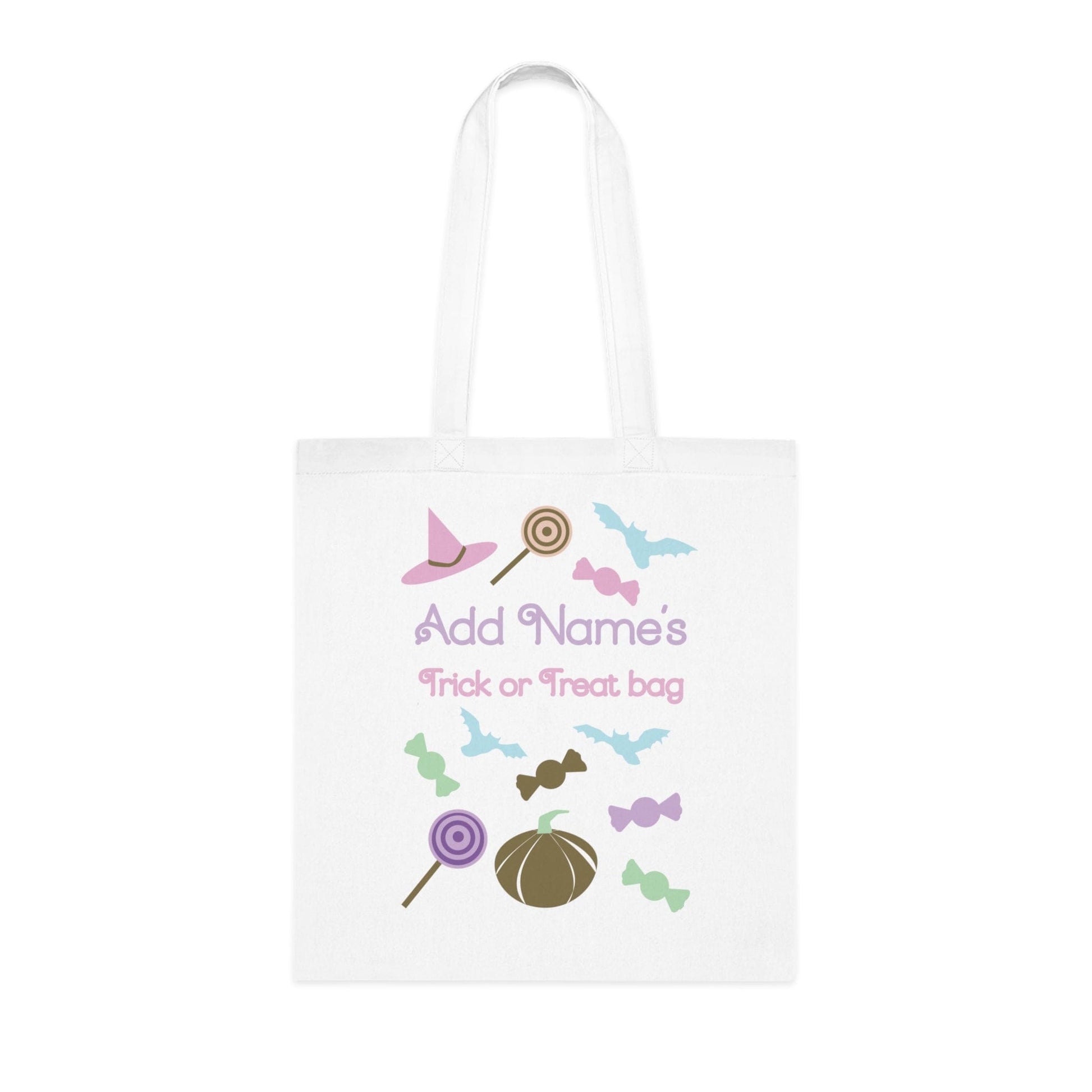 Printify Bags Personalised Pastel Trick or treat Cotton Tote