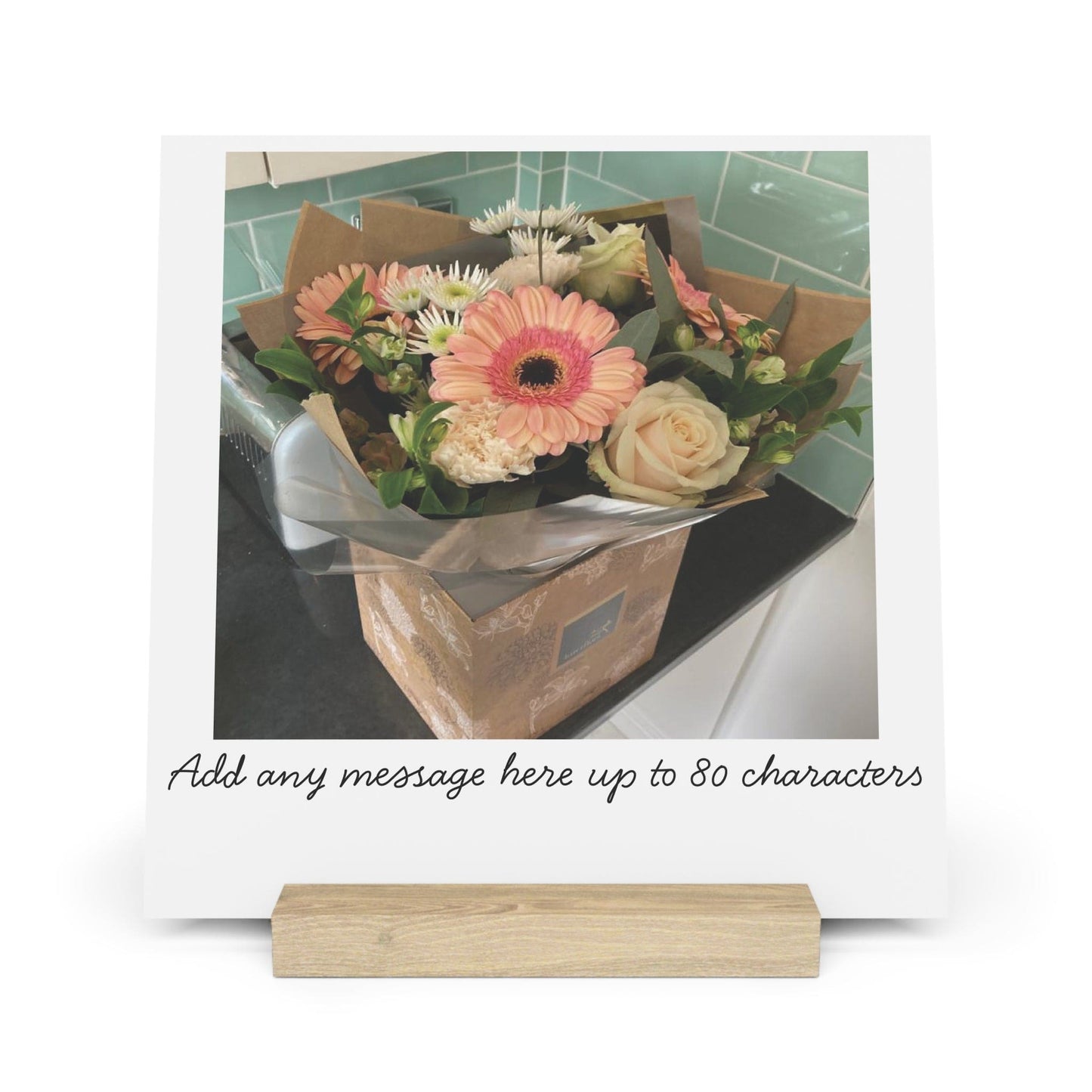 Printify Home Decor 10" x 10" (Square) / Oak Personalised Photo Display Board with Oak Stand