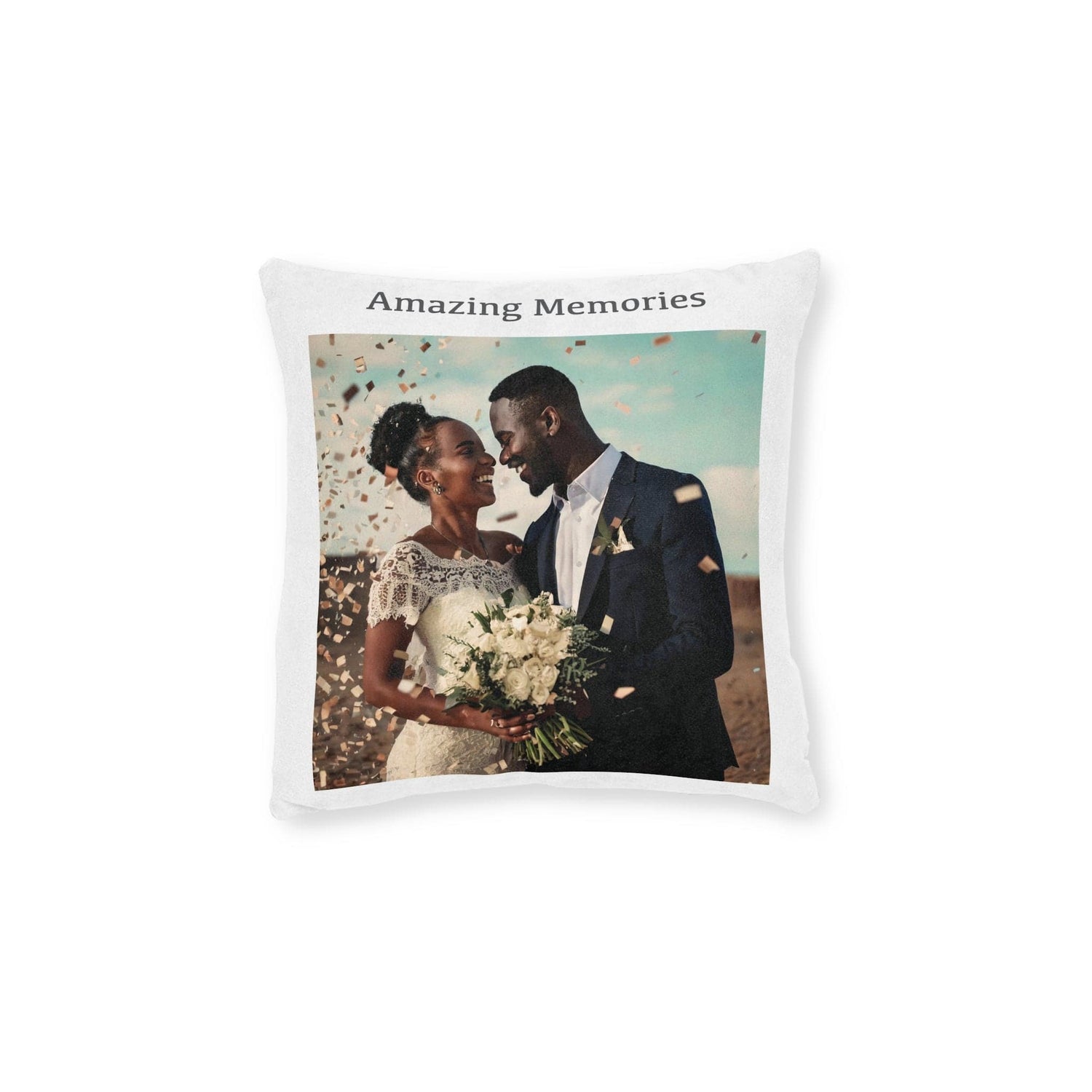 Printify Home Decor 12" × 12" Amazing Memories Photo Cushion