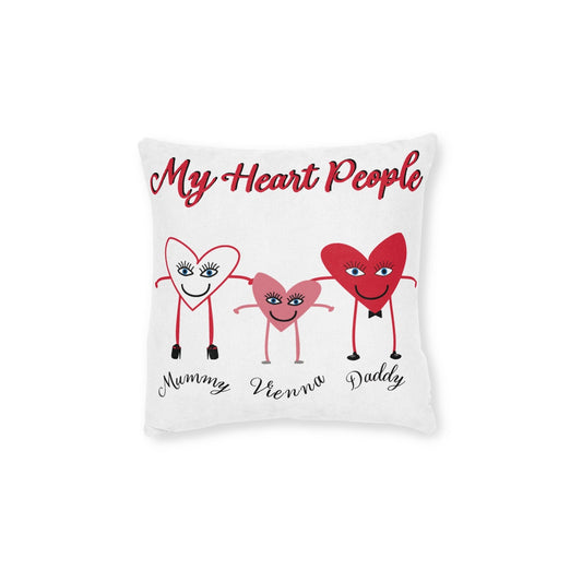 Printify Home Decor 12" × 12" Personalised Cushion - My Heart 3 People