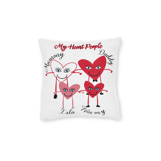 Printify Home Decor 12" × 12" Personalised Cushion - My Heart 4 People