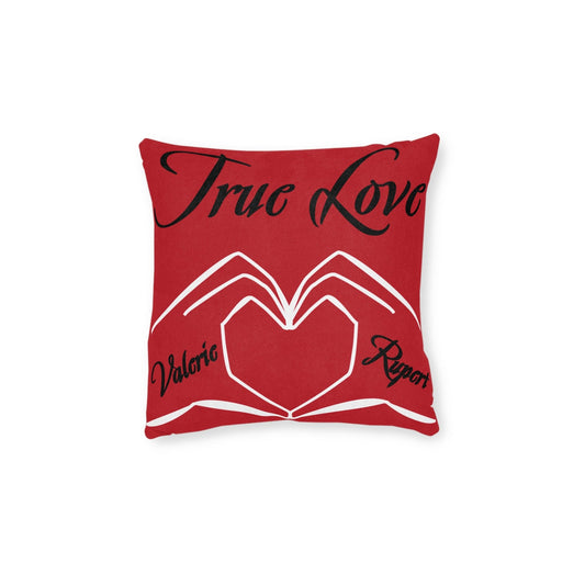 Printify Home Decor 12" × 12" Personalised Red Cushion - True Love Heart Hands