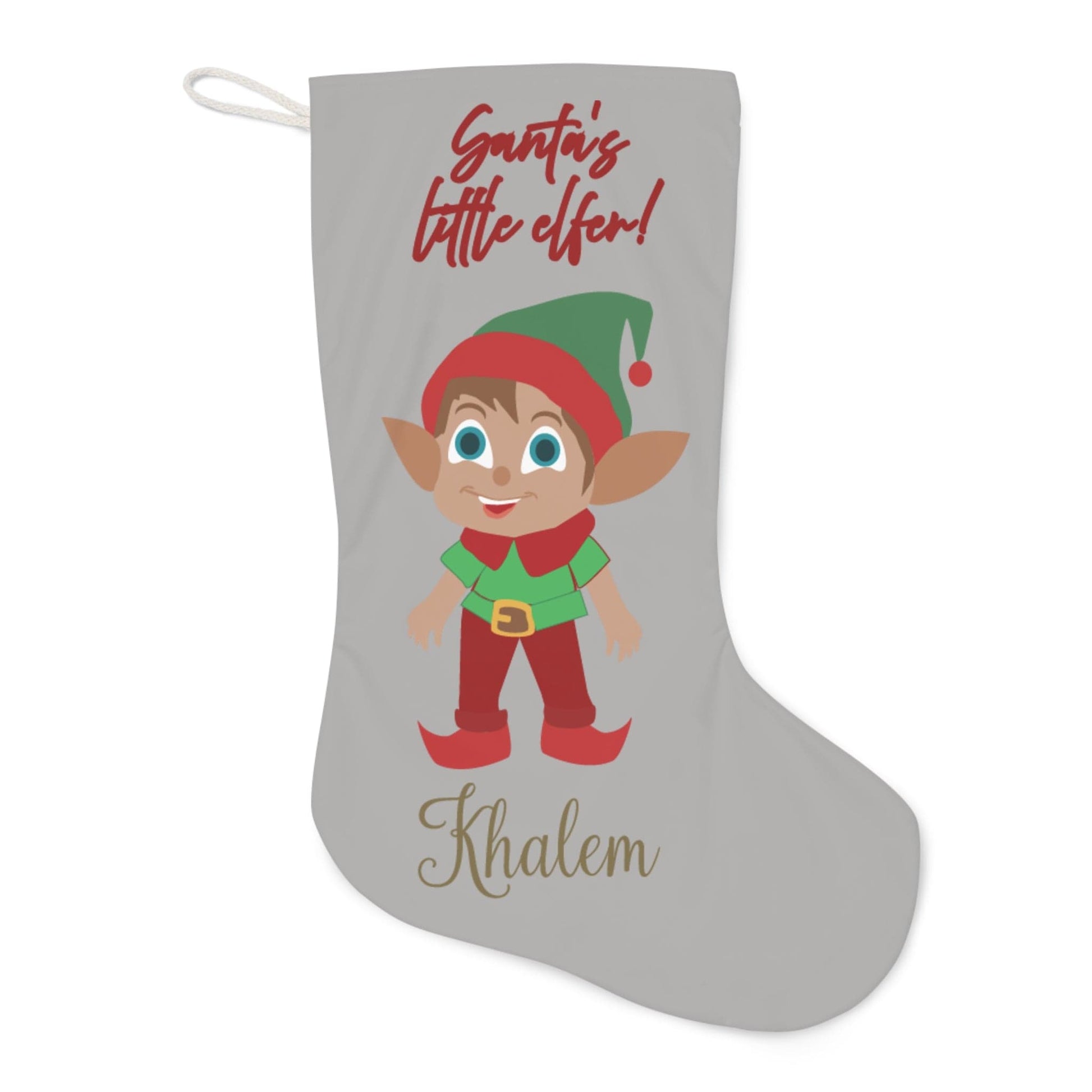 Printify Home Decor 13" × 19.3'' Christmas Stocking- Personalised Santa’s Little Elfer