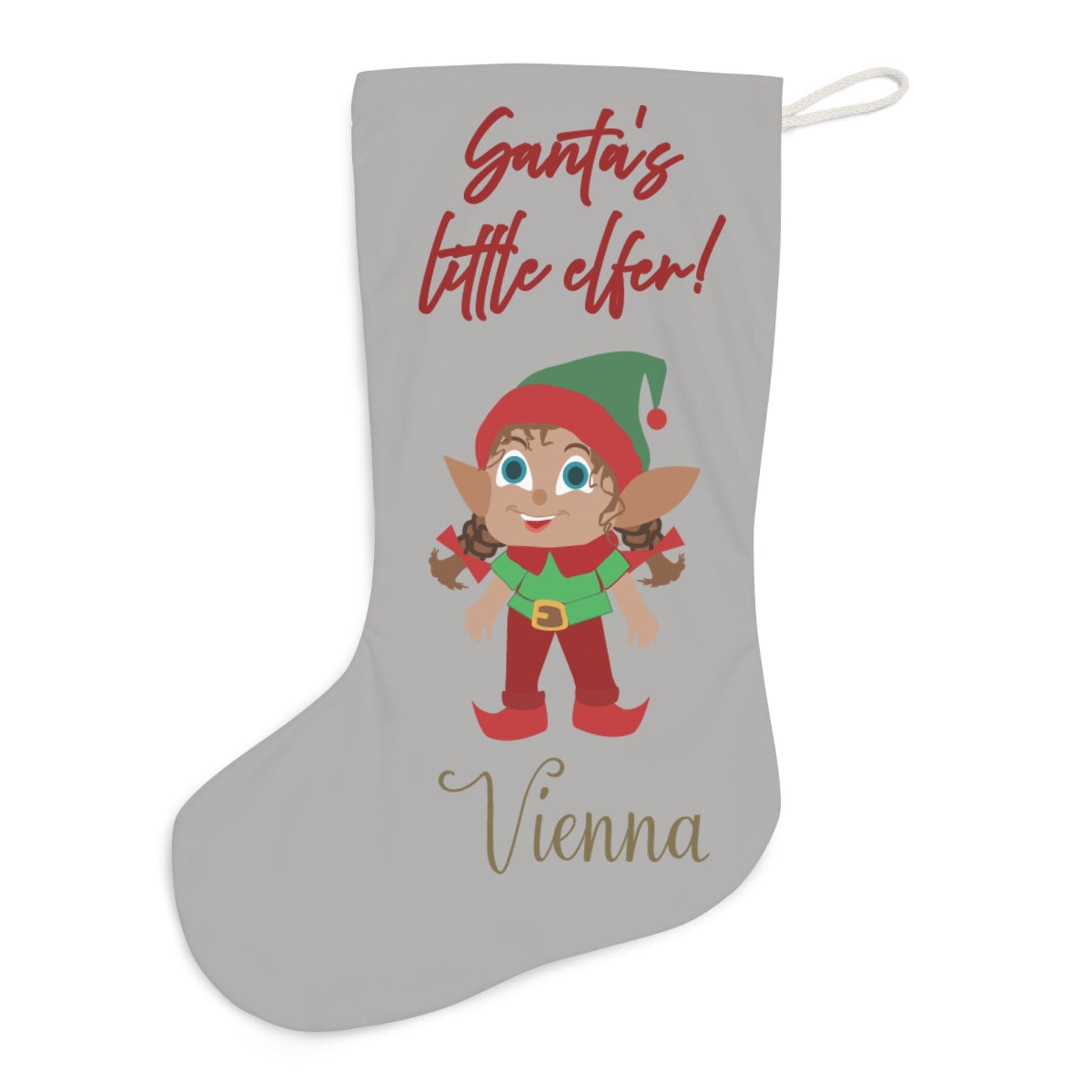 Printify Home Decor 13" × 19.3'' Christmas Stocking- Personalised Santa’s Little Elfer