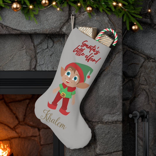 Printify Home Decor 13" × 19.3'' Christmas Stocking- Personalised Santa’s Little Elfer
