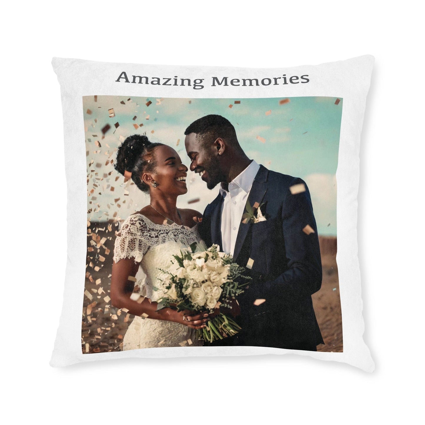 Printify Home Decor 22" × 22" Amazing Memories Photo Cushion