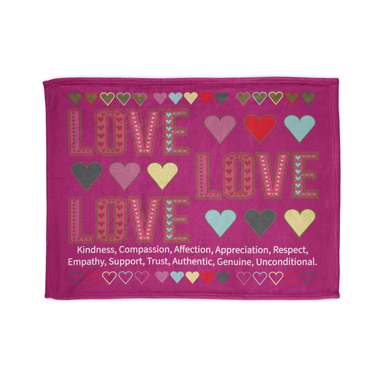 Printify Home Decor 30'' × 40'' Lots of Love With Hearts Blanket Pink