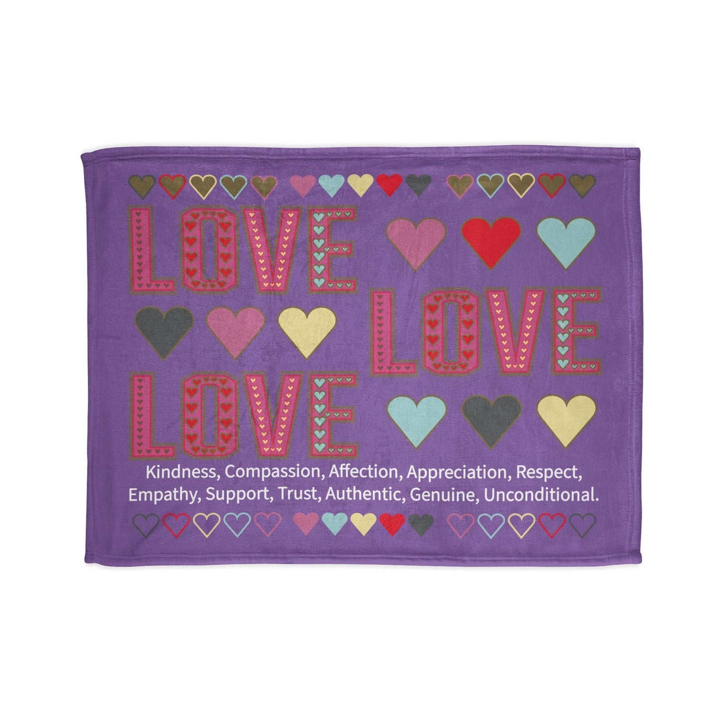 Printify Home Decor 30'' × 40'' Lots of Love With Hearts Blanket Purple
