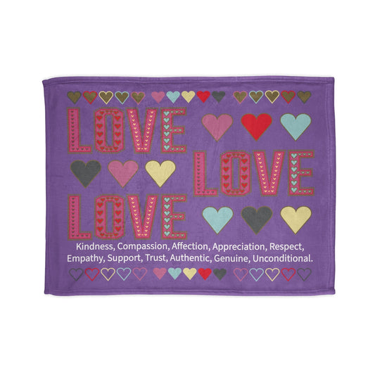 Printify Home Decor 30'' × 40'' Lots of Love With Hearts Blanket Purple