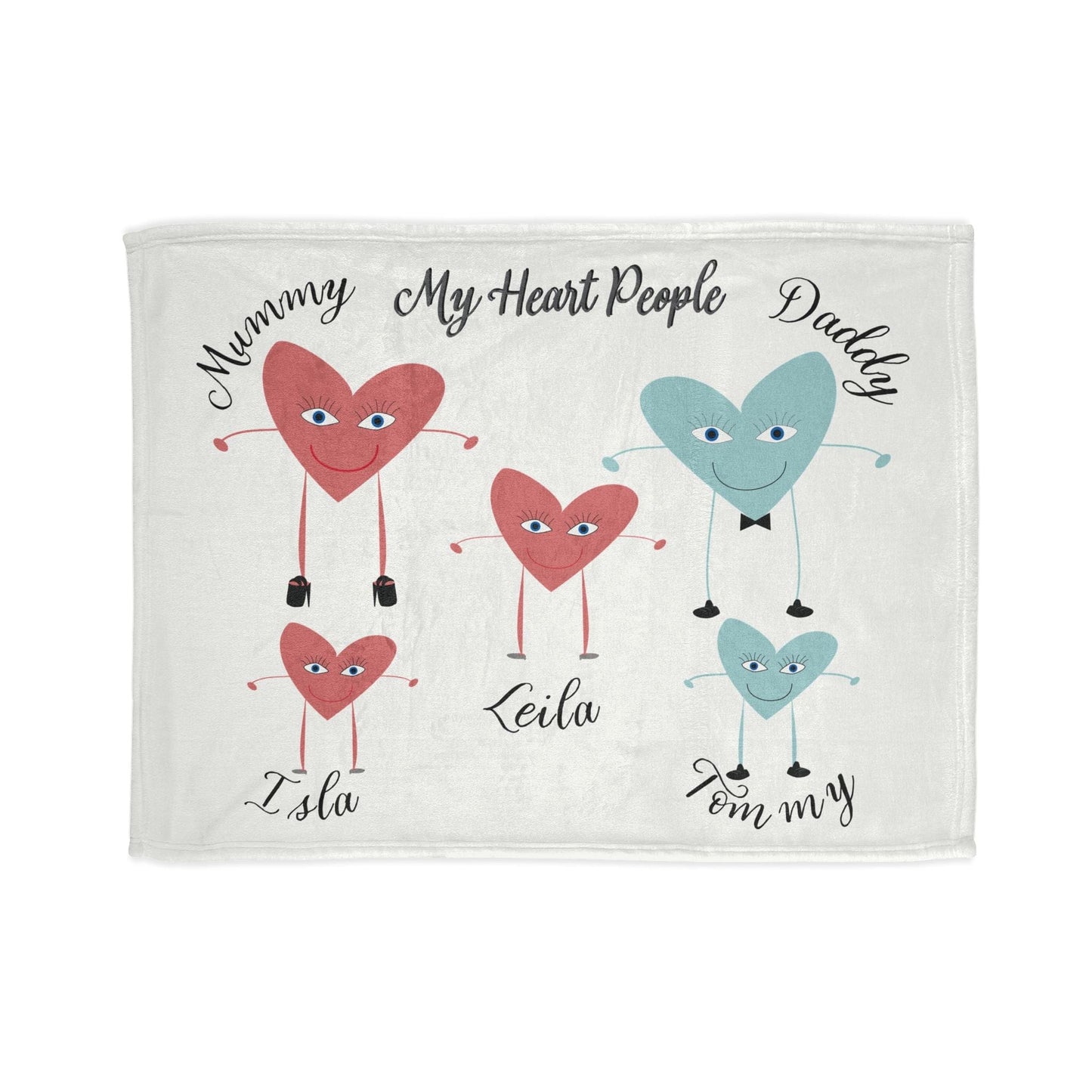 Printify Home Decor 30'' × 40'' My Heart People Blanket White