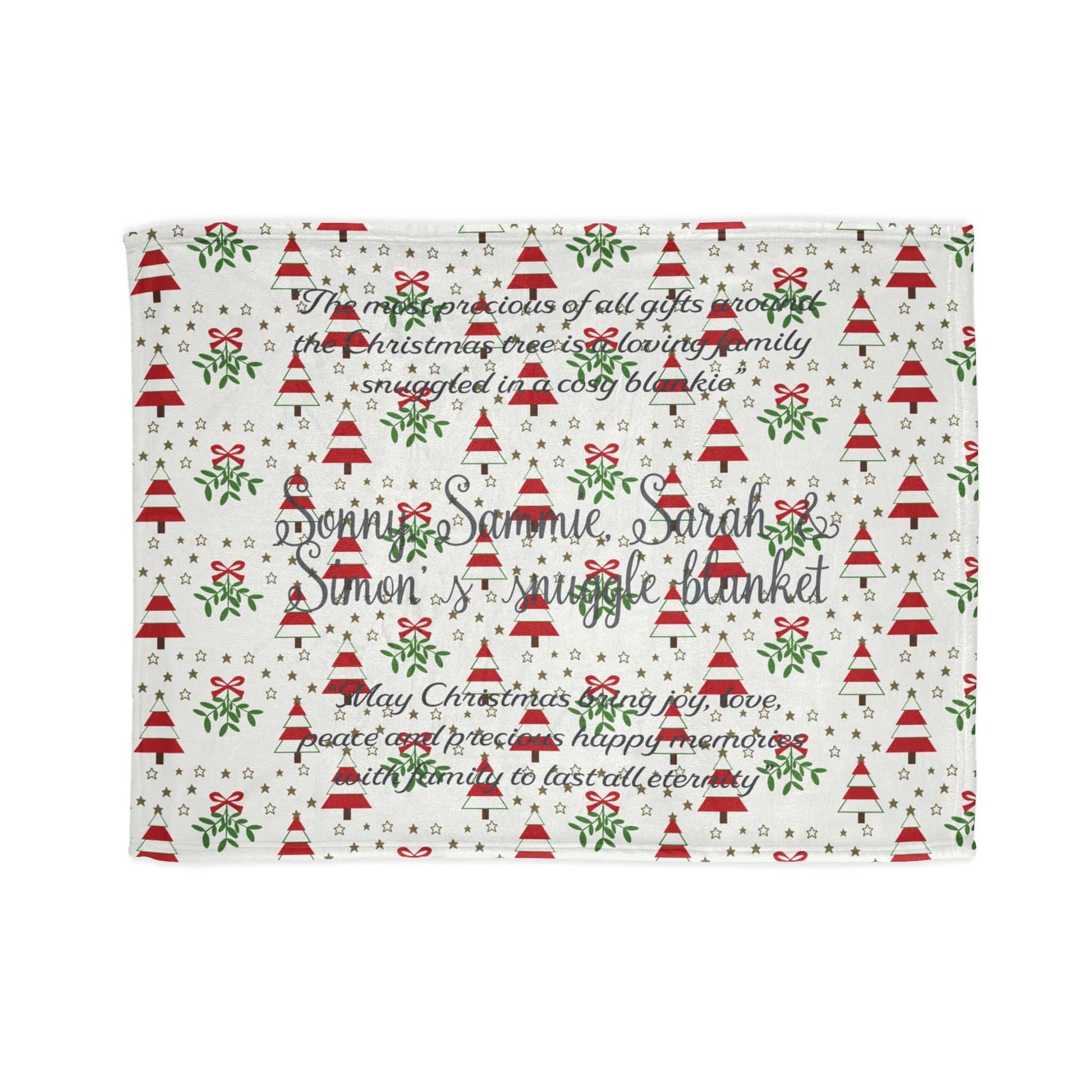 Printify Home Decor 30'' × 40'' Personalised Christmas Blanket- Tree’s & Star’s Festive