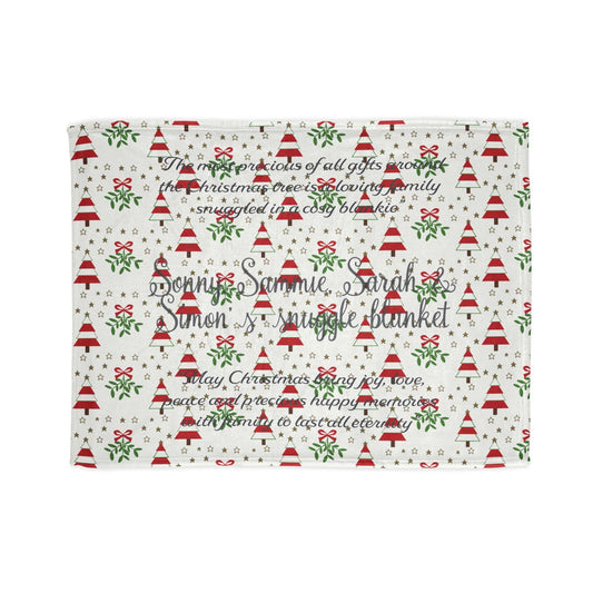 Printify Home Decor 30'' × 40'' Personalised Christmas Blanket- Tree’s & Star’s Festive