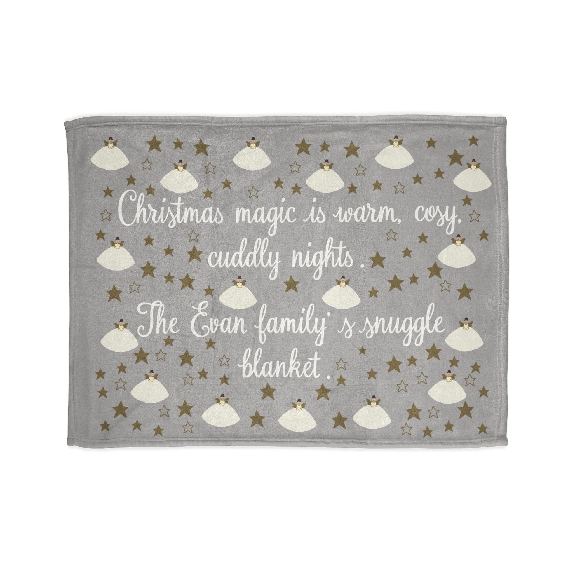 Printify Home Decor 30'' × 40'' Personalised Christmas Fairy Family Blanket