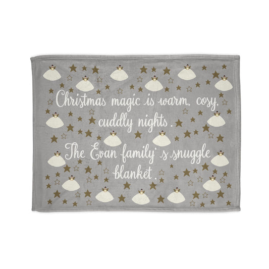 Printify Home Decor 30'' × 40'' Personalised Christmas Fairy Family Blanket