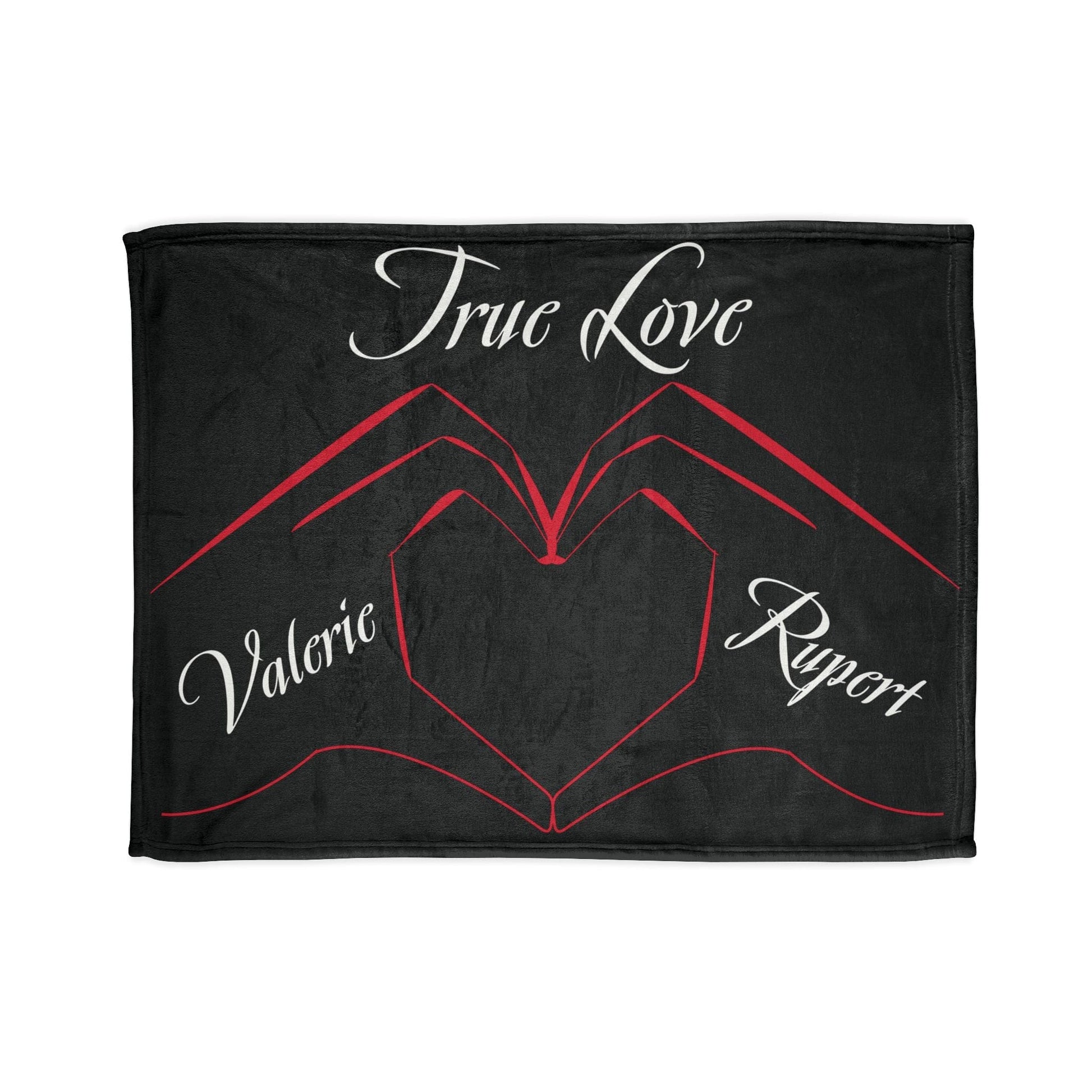 Printify Home Decor 30'' × 40'' Personalised True Love Blanket Black