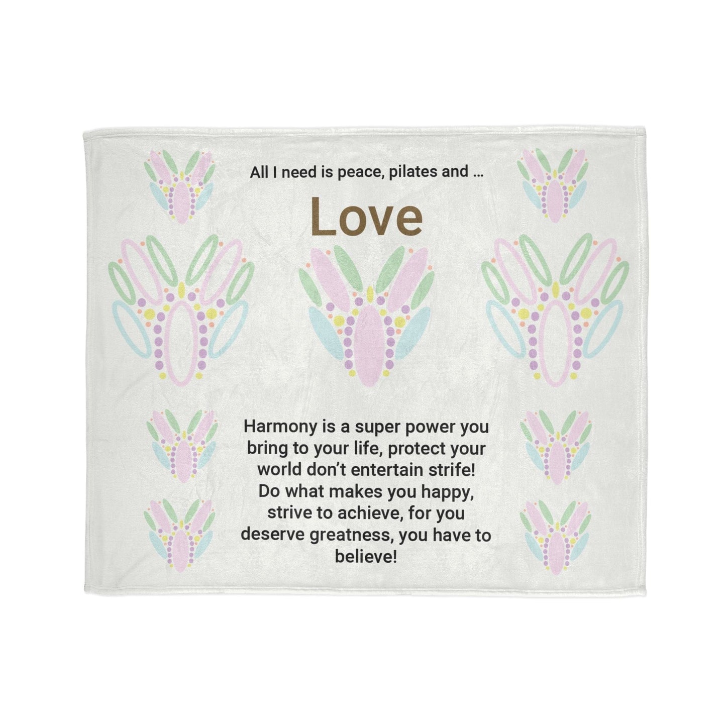 Printify Home Decor 50" × 60" Peace Pilates Love Soft Polyester Blanket