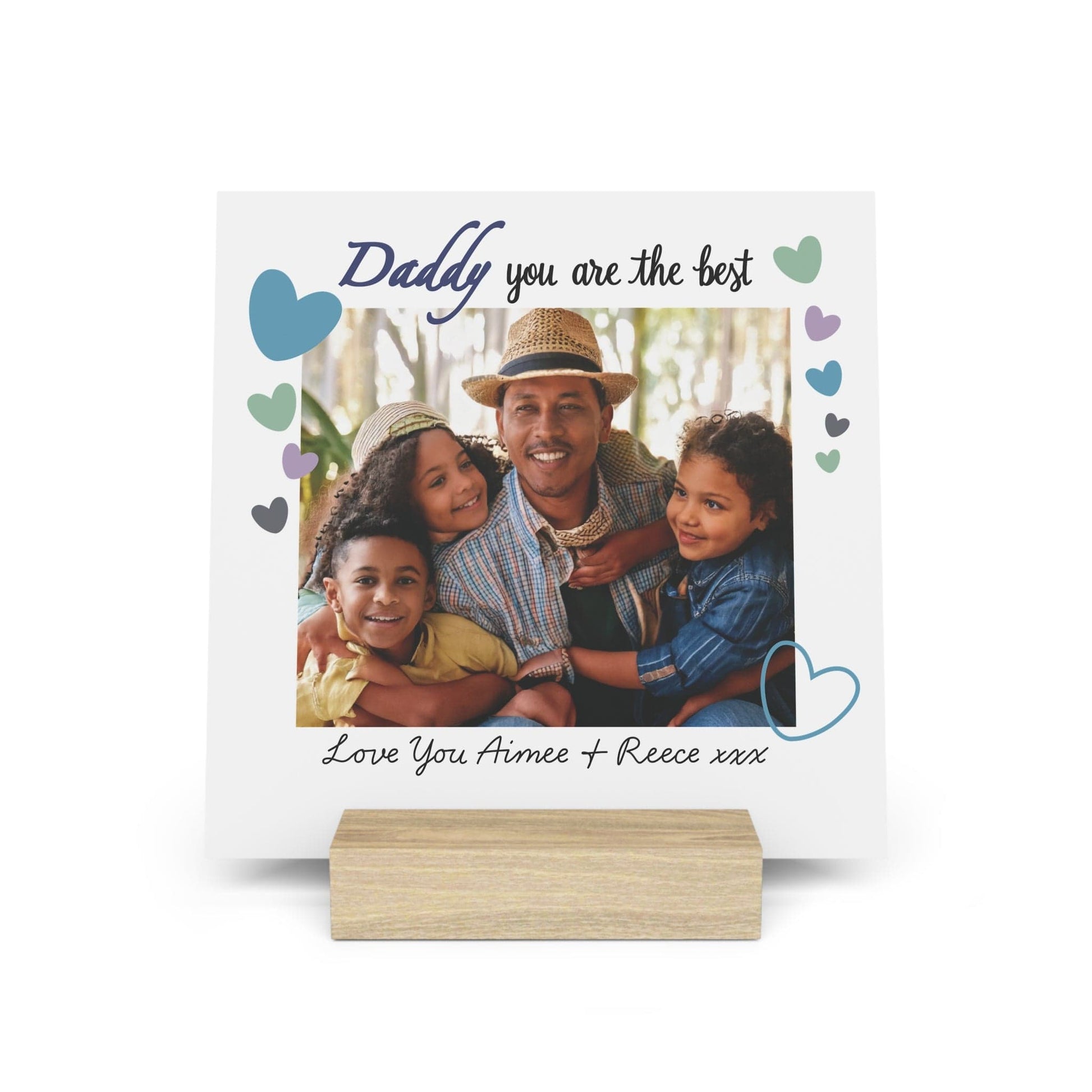 Printify Home Decor 6" x 6" (Square) / Oak Personalised Best Daddy Photo Board With Stand