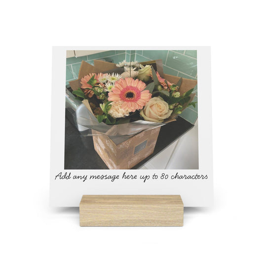 Printify Home Decor 6" x 6" (Square) / Oak Personalised Photo Display Board with Oak Stand
