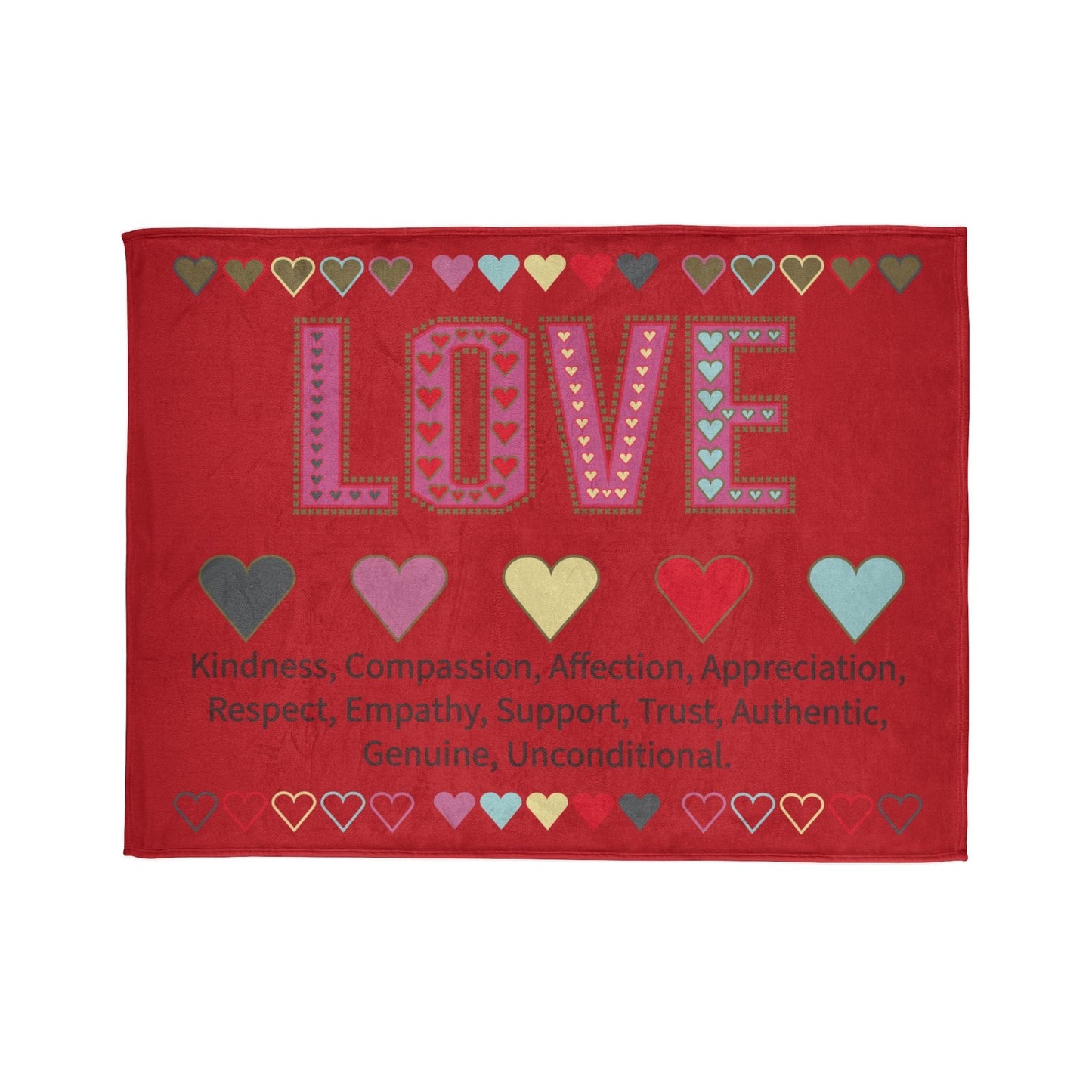 Printify Home Decor 60" × 80" Love With Heart Blanket Red