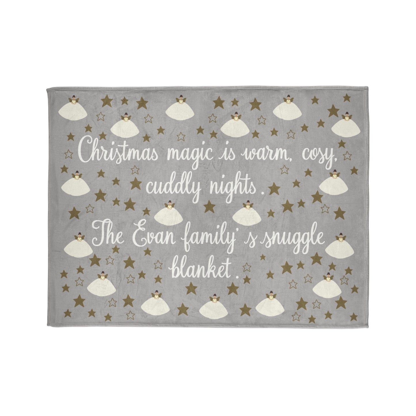 Printify Home Decor 60" × 80" Personalised Christmas Fairy Family Blanket