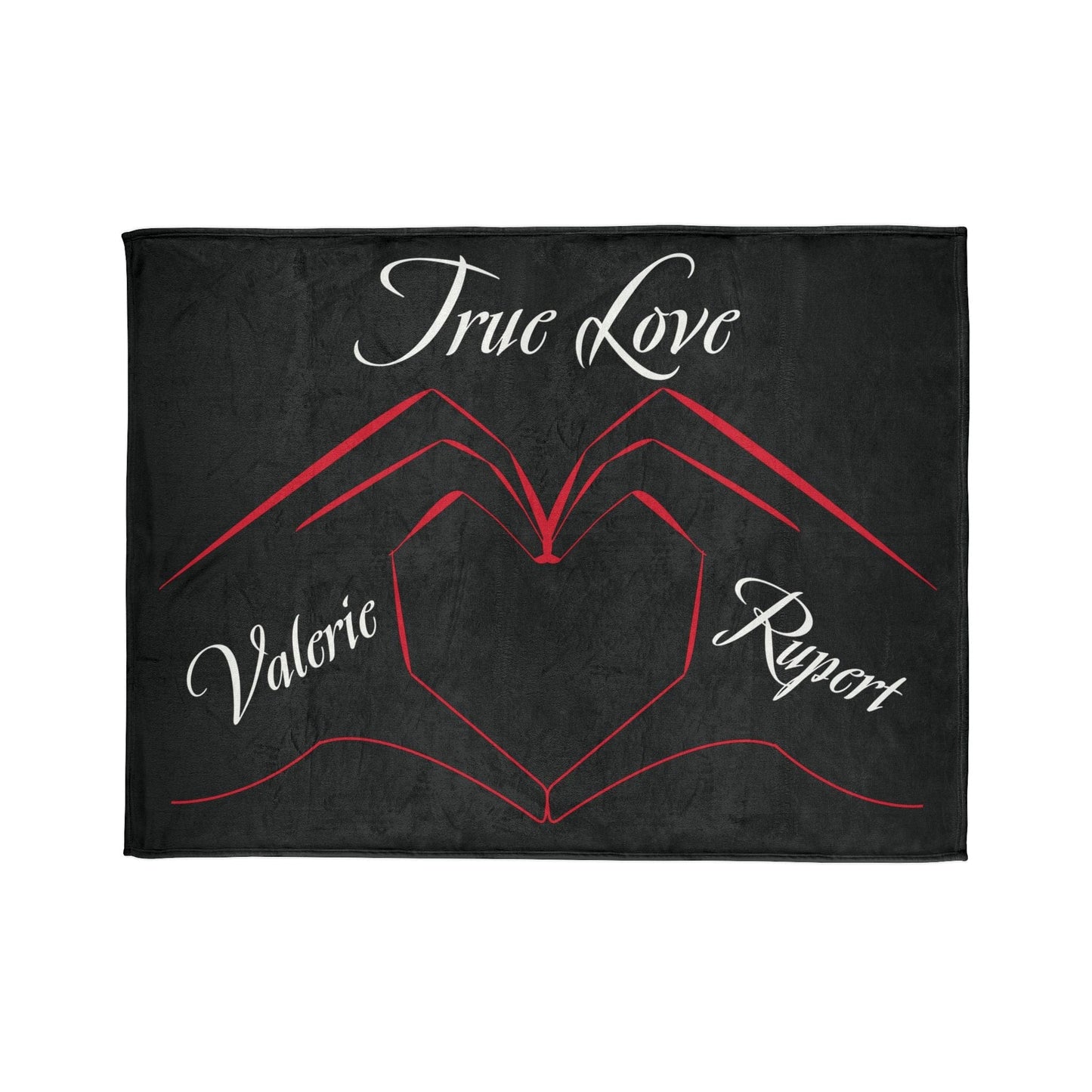 Printify Home Decor 60" × 80" Personalised True Love Blanket Black