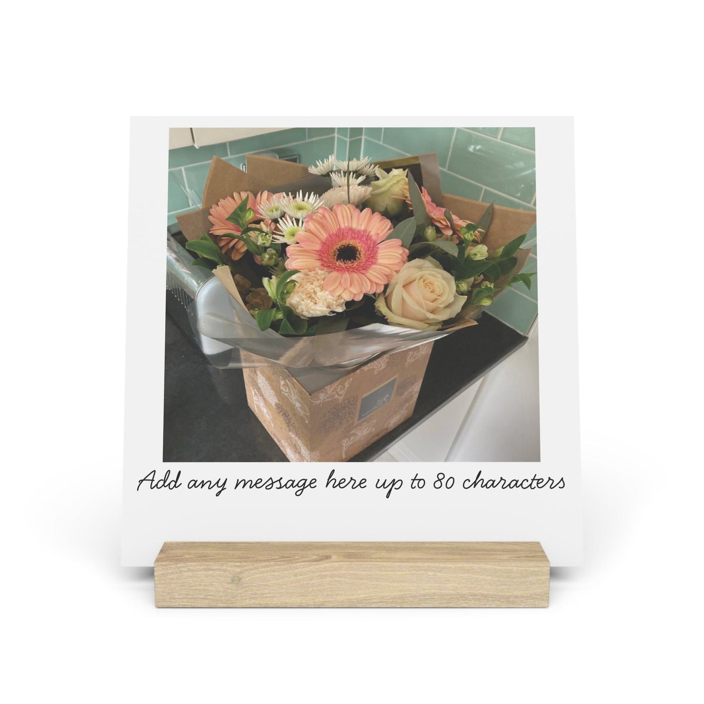 Printify Home Decor 8" x 8" (Square) / Oak Personalised Photo Display Board with Oak Stand
