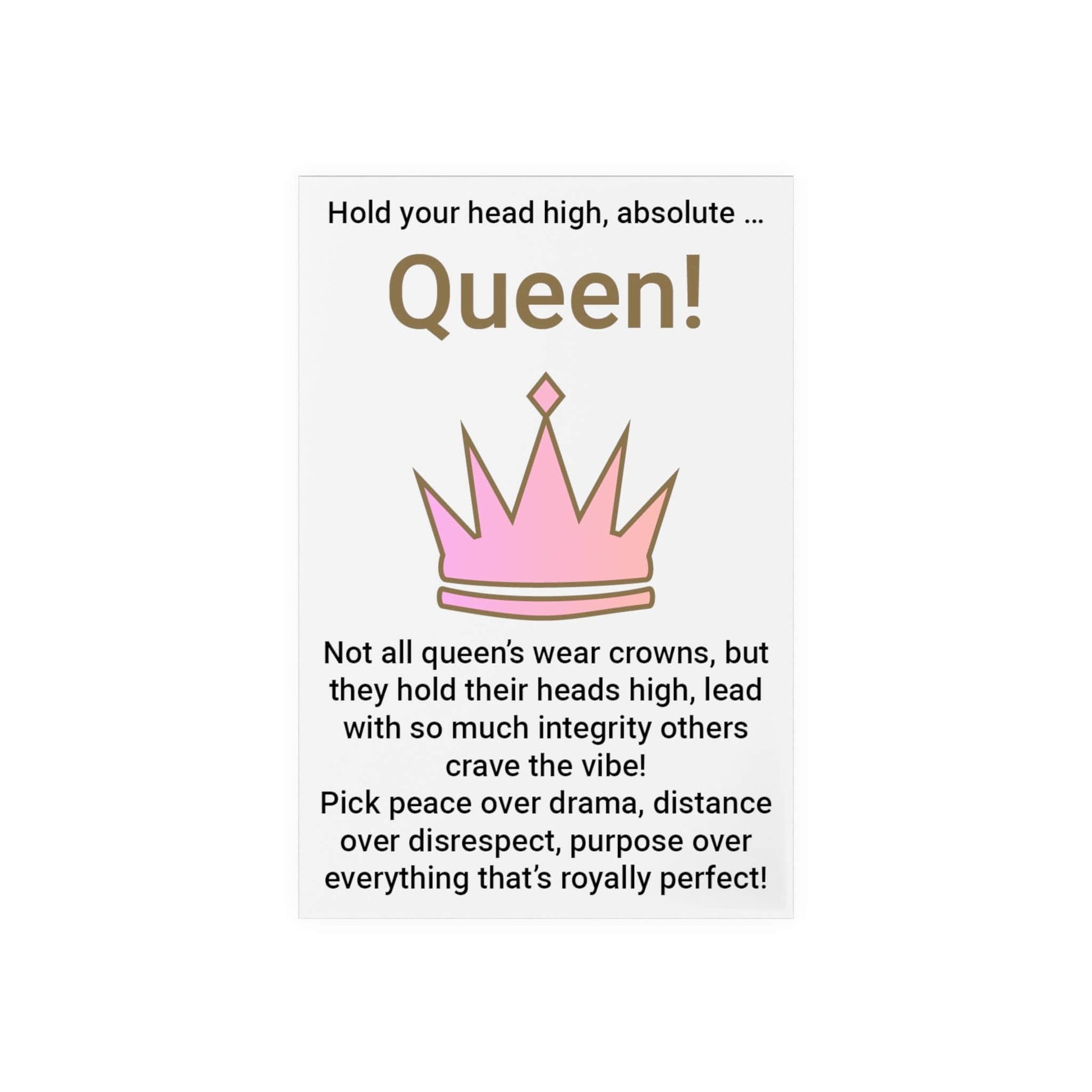 Printify Home Decor Absolute Queen Acrylic Sign with Wooden Stand