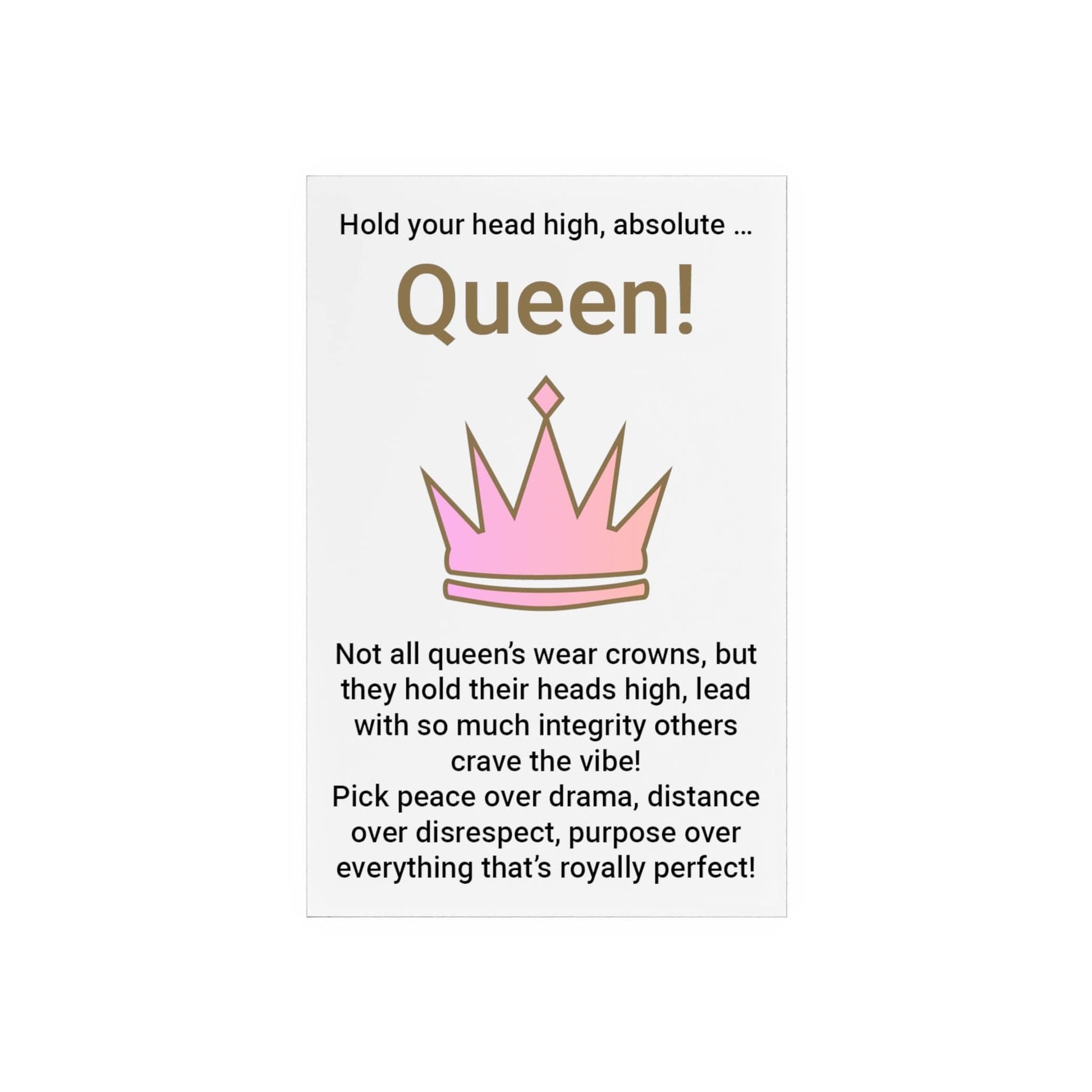 Printify Home Decor Absolute Queen Acrylic Sign with Wooden Stand