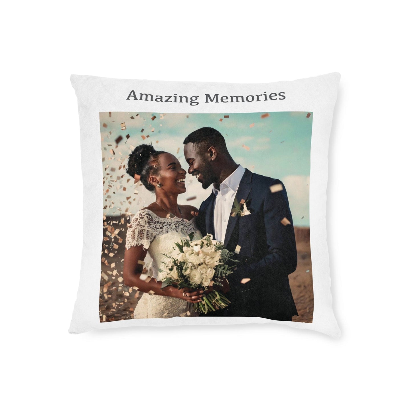 Printify Home Decor Amazing Memories Photo Cushion