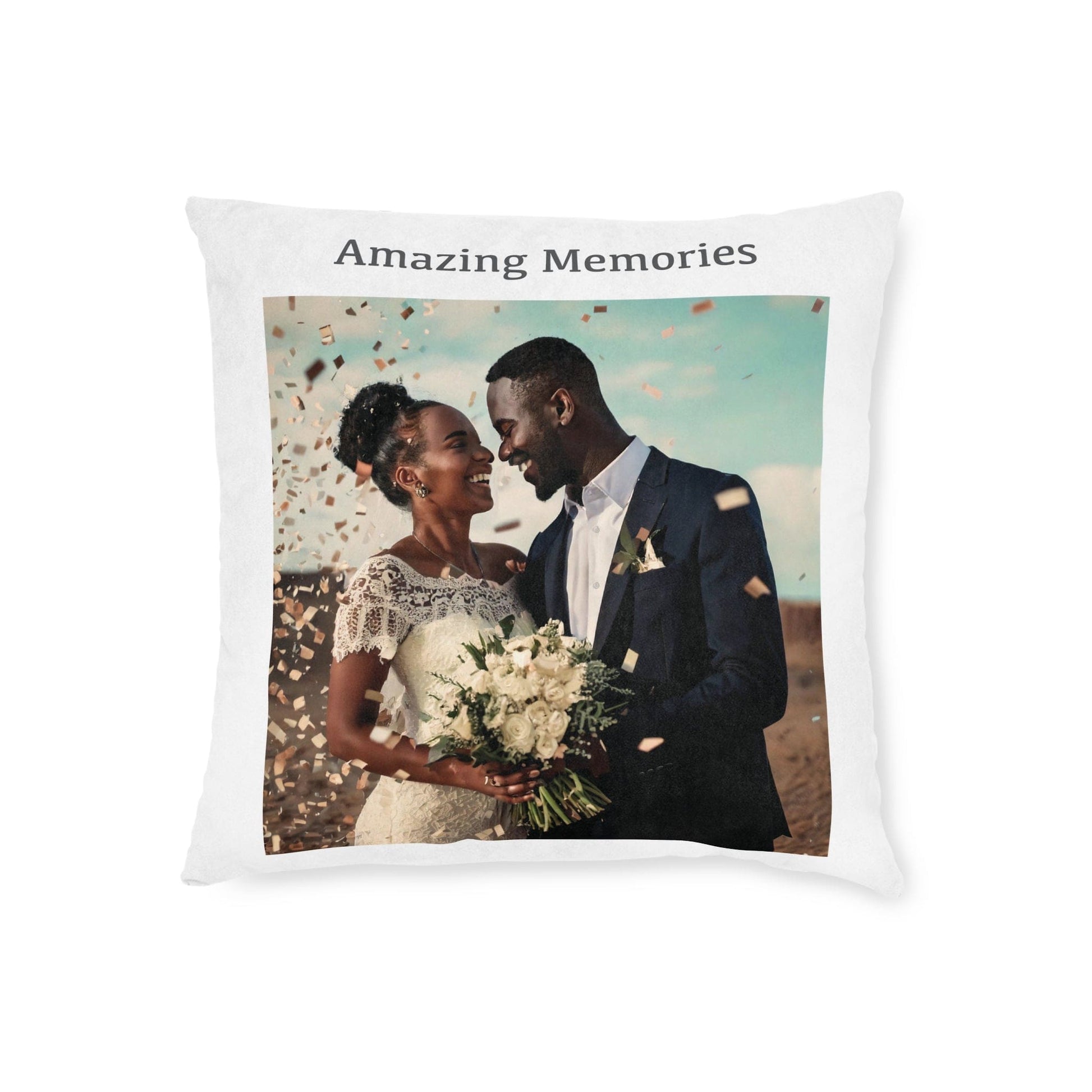 Printify Home Decor Amazing Memories Photo Cushion