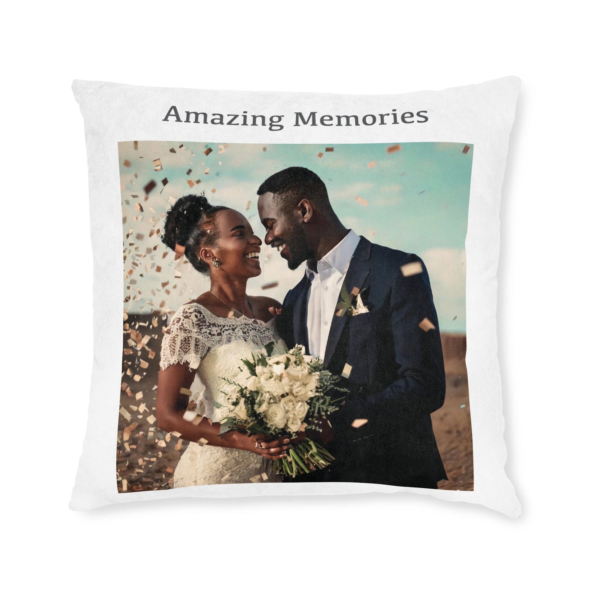 Printify Home Decor Amazing Memories Photo Cushion