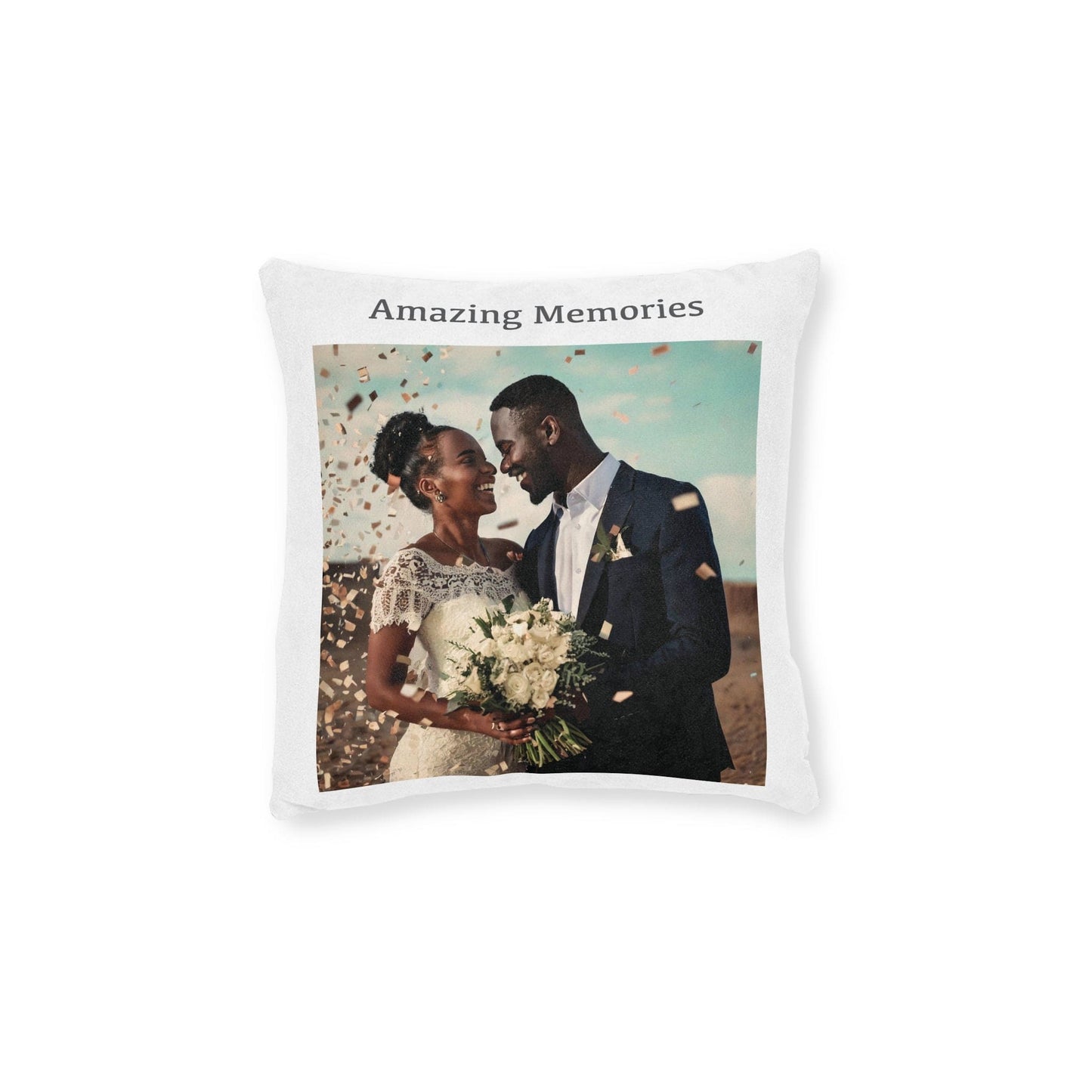 Printify Home Decor Amazing Memories Photo Cushion