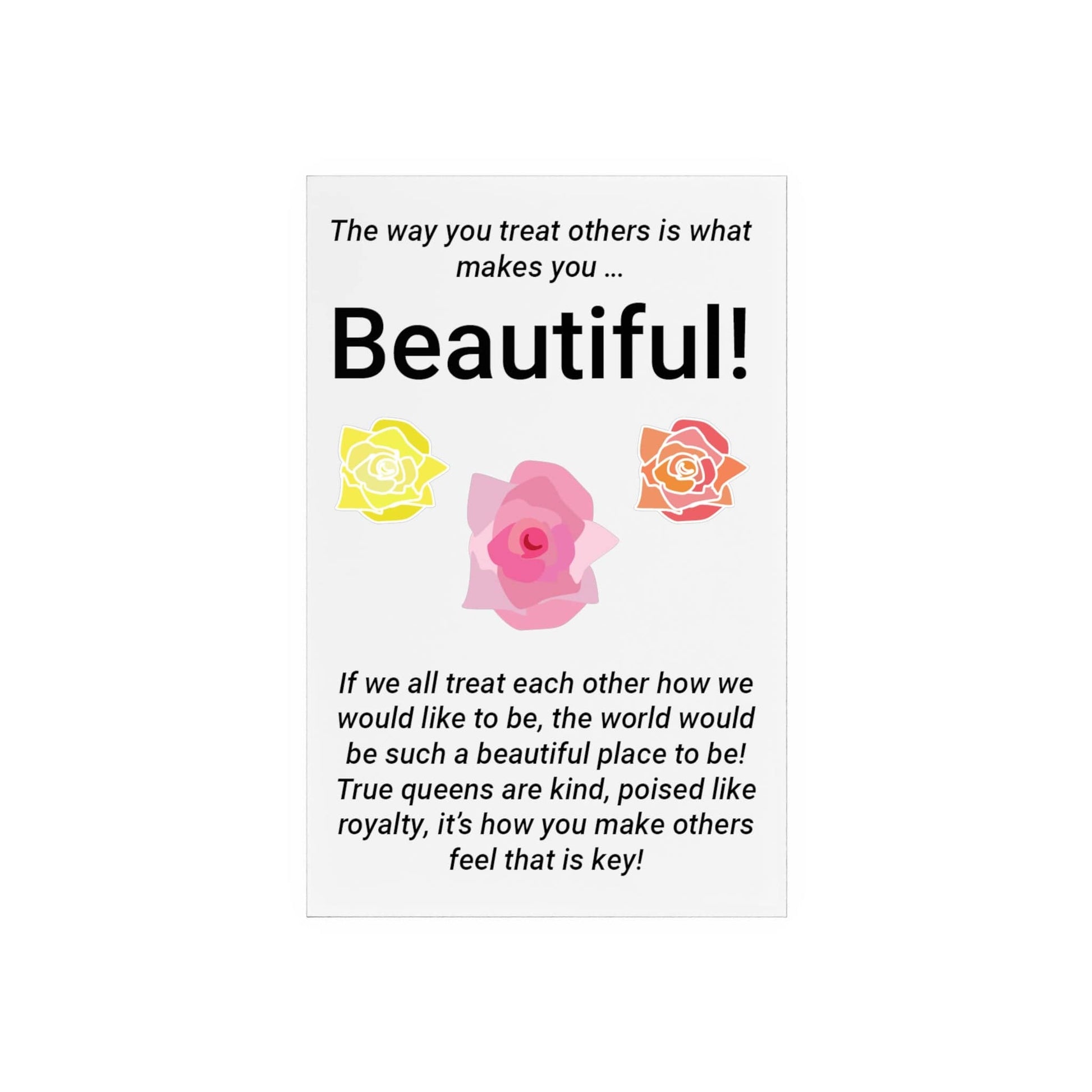 Printify Home Decor Beautiful You Acrylic Sign with Wooden Stand