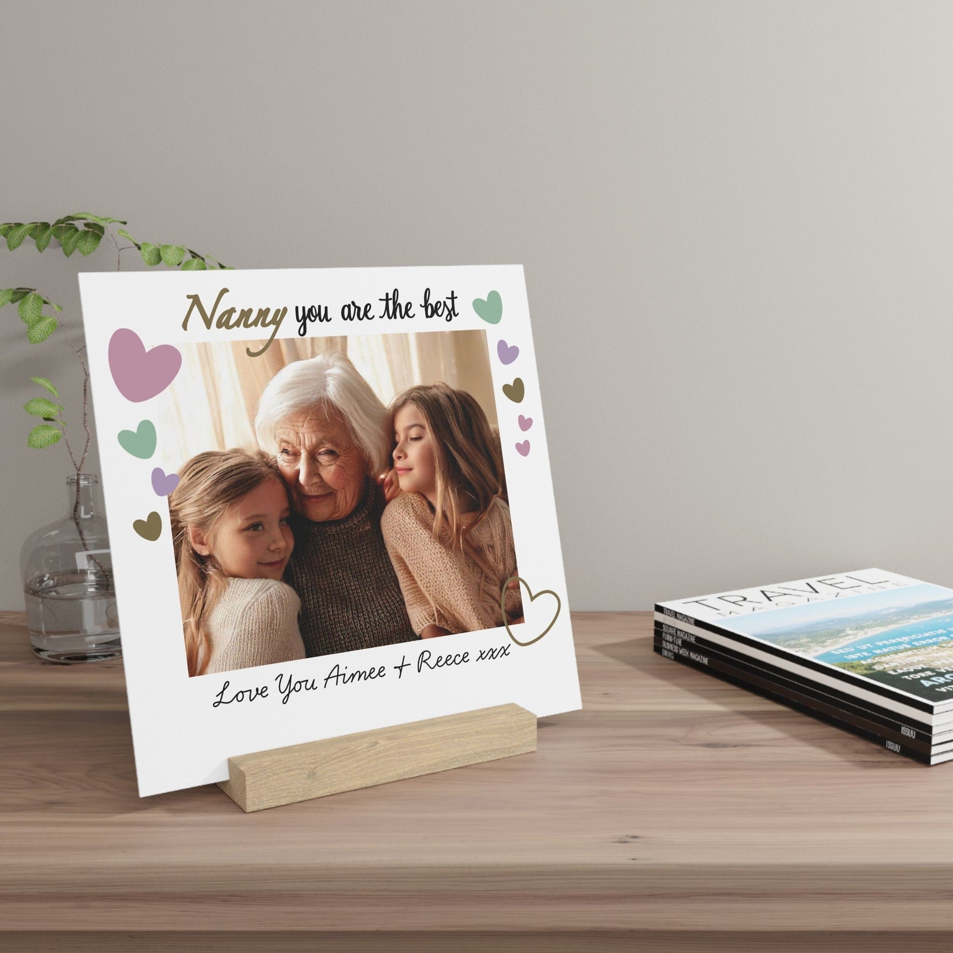 Printify Home Decor Best Nanny Photo Board With Stand