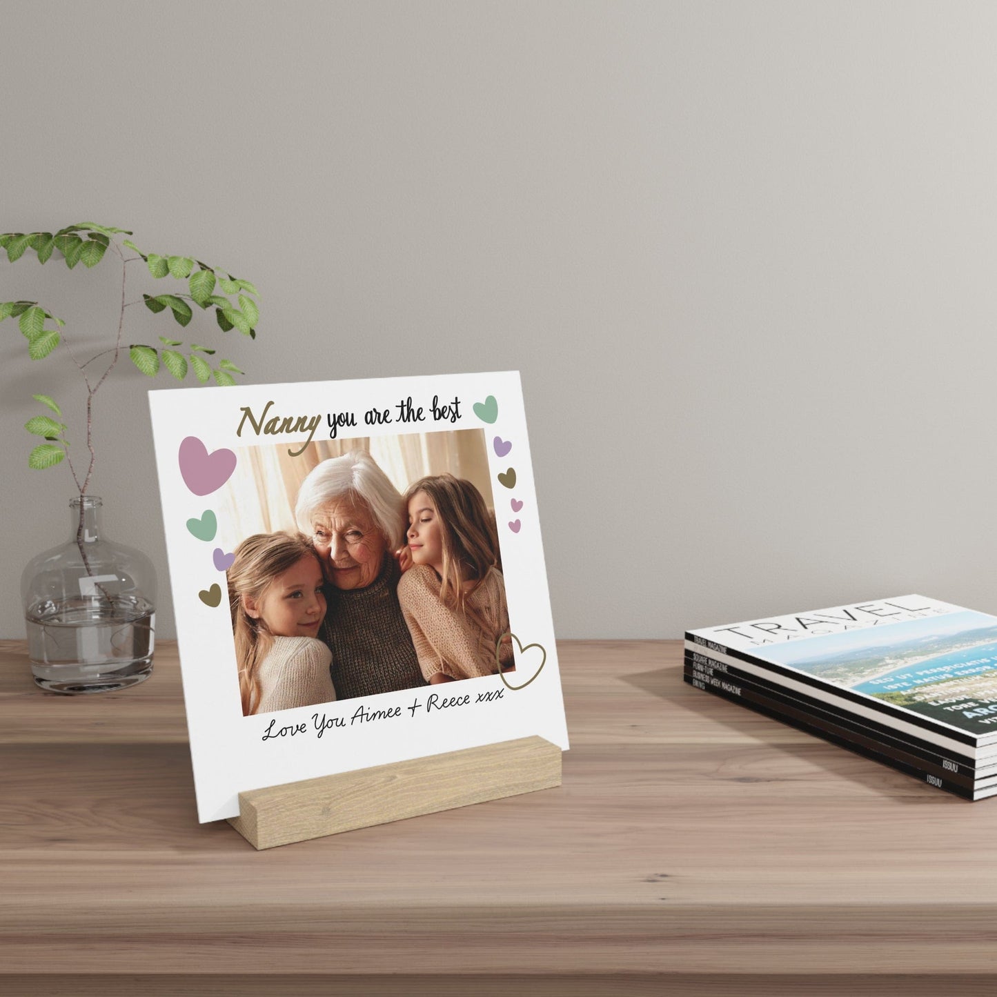 Printify Home Decor Best Nanny Photo Board With Stand