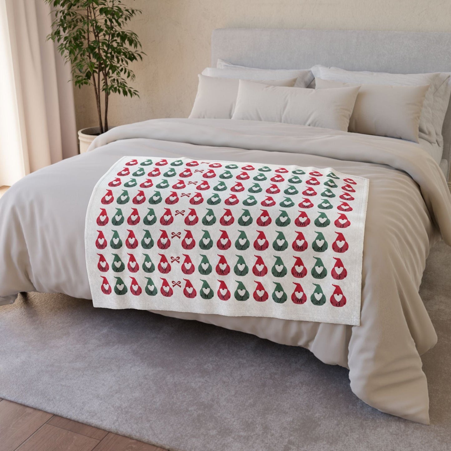 Printify Home Decor Christmas Gonk Blanket - Festive Colours