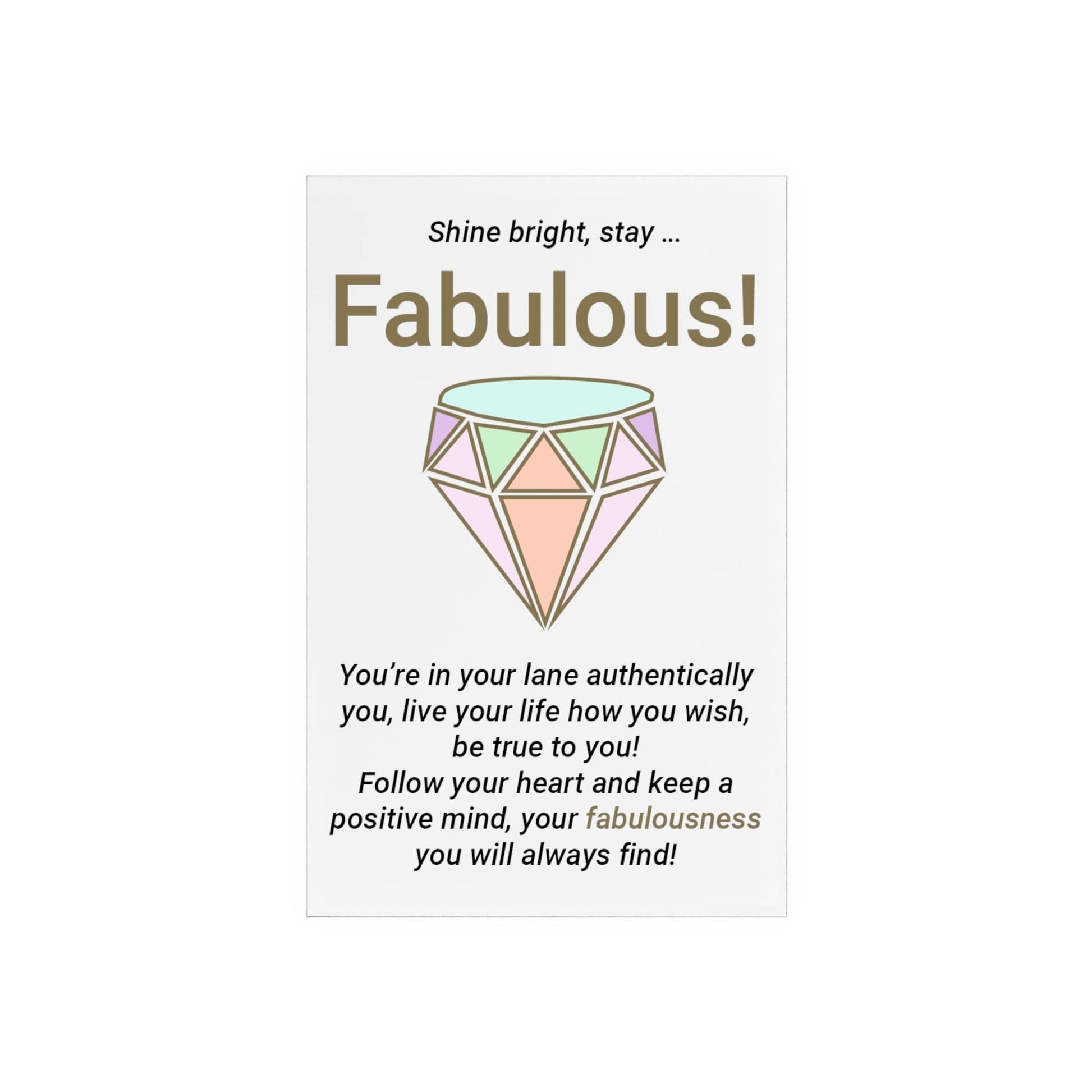 Printify Home Decor Fabulous Diamond Acrylic Sign with Wooden Stand