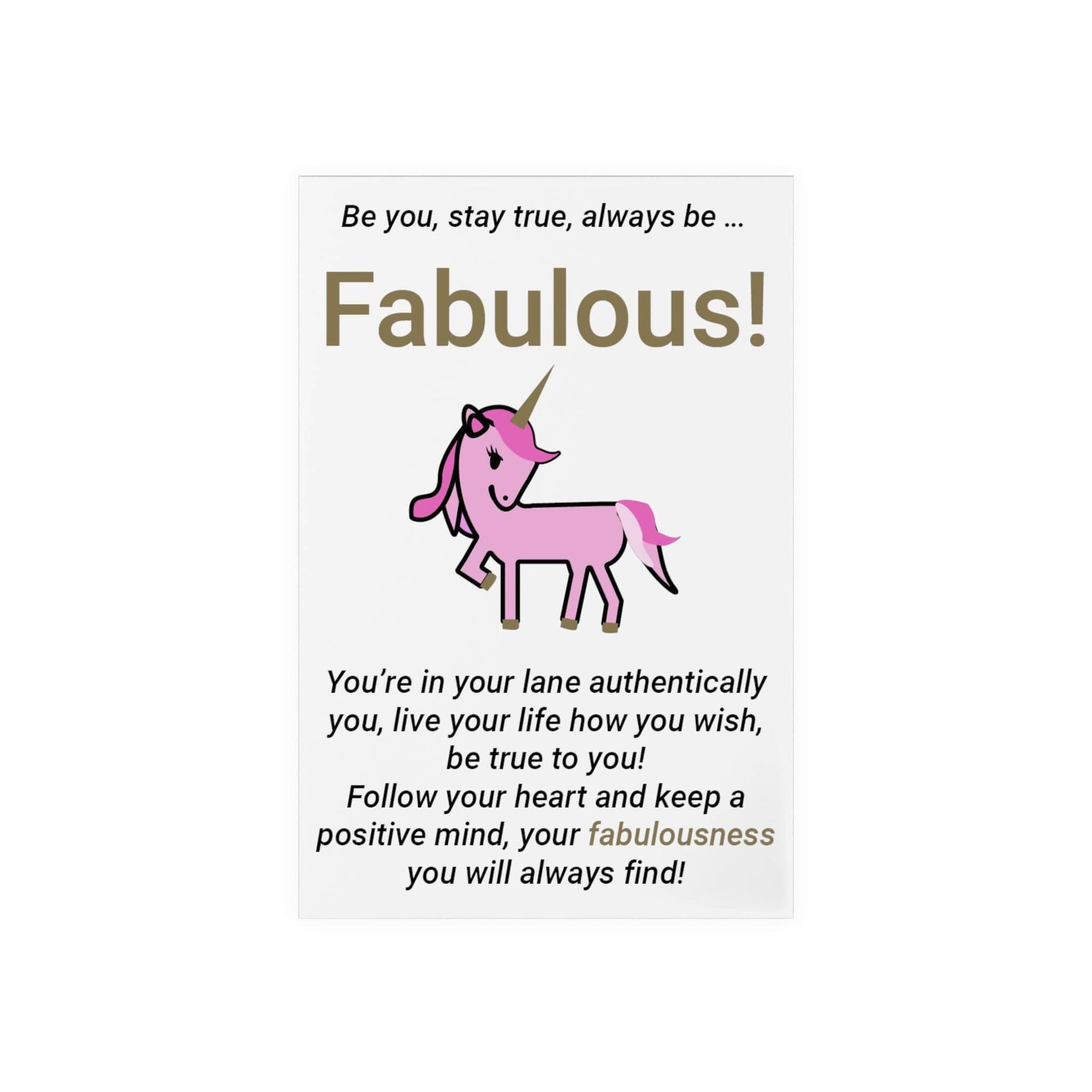 Printify Home Decor Fabulous Unicorn Acrylic Sign with Wooden Stand