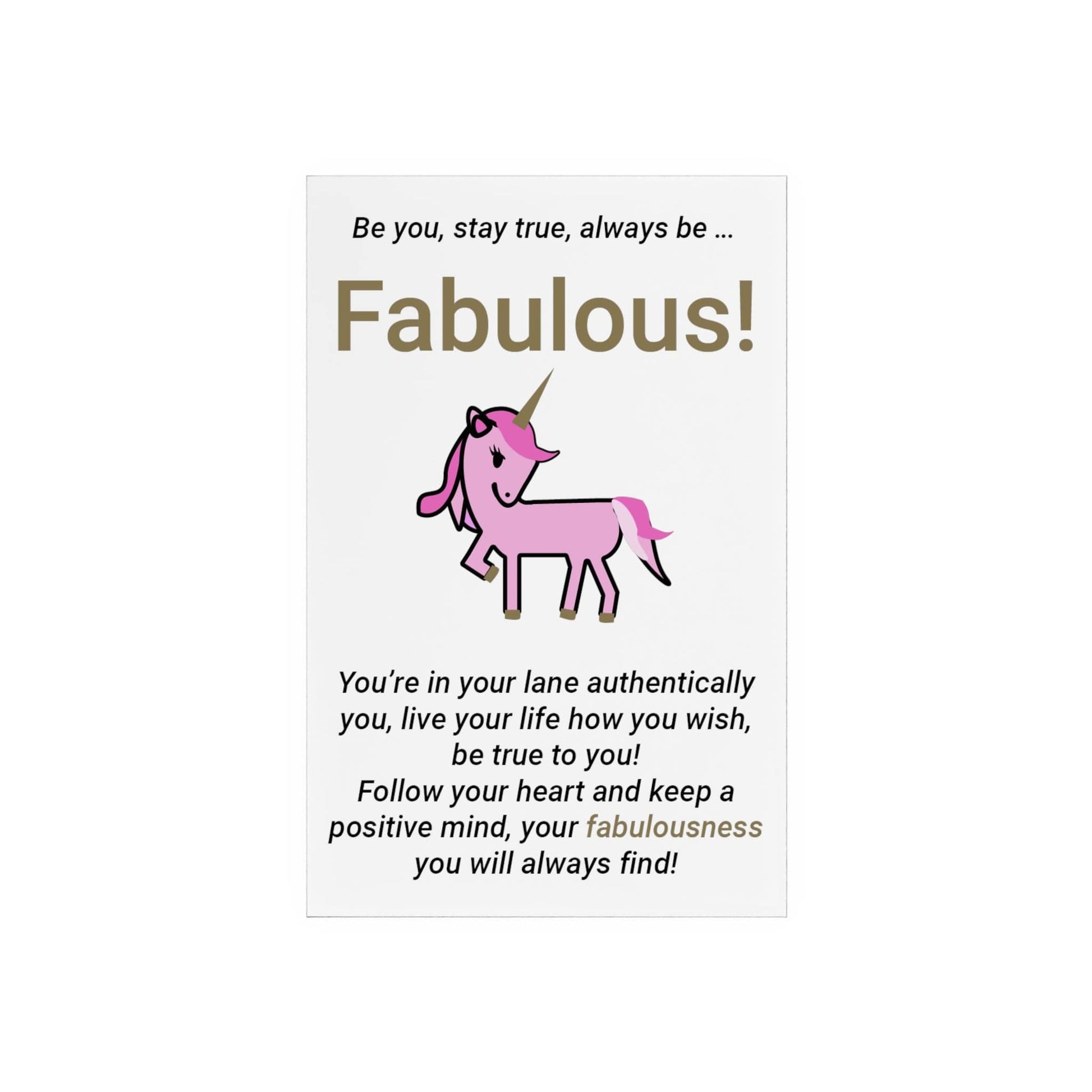 Printify Home Decor Fabulous Unicorn Acrylic Sign with Wooden Stand