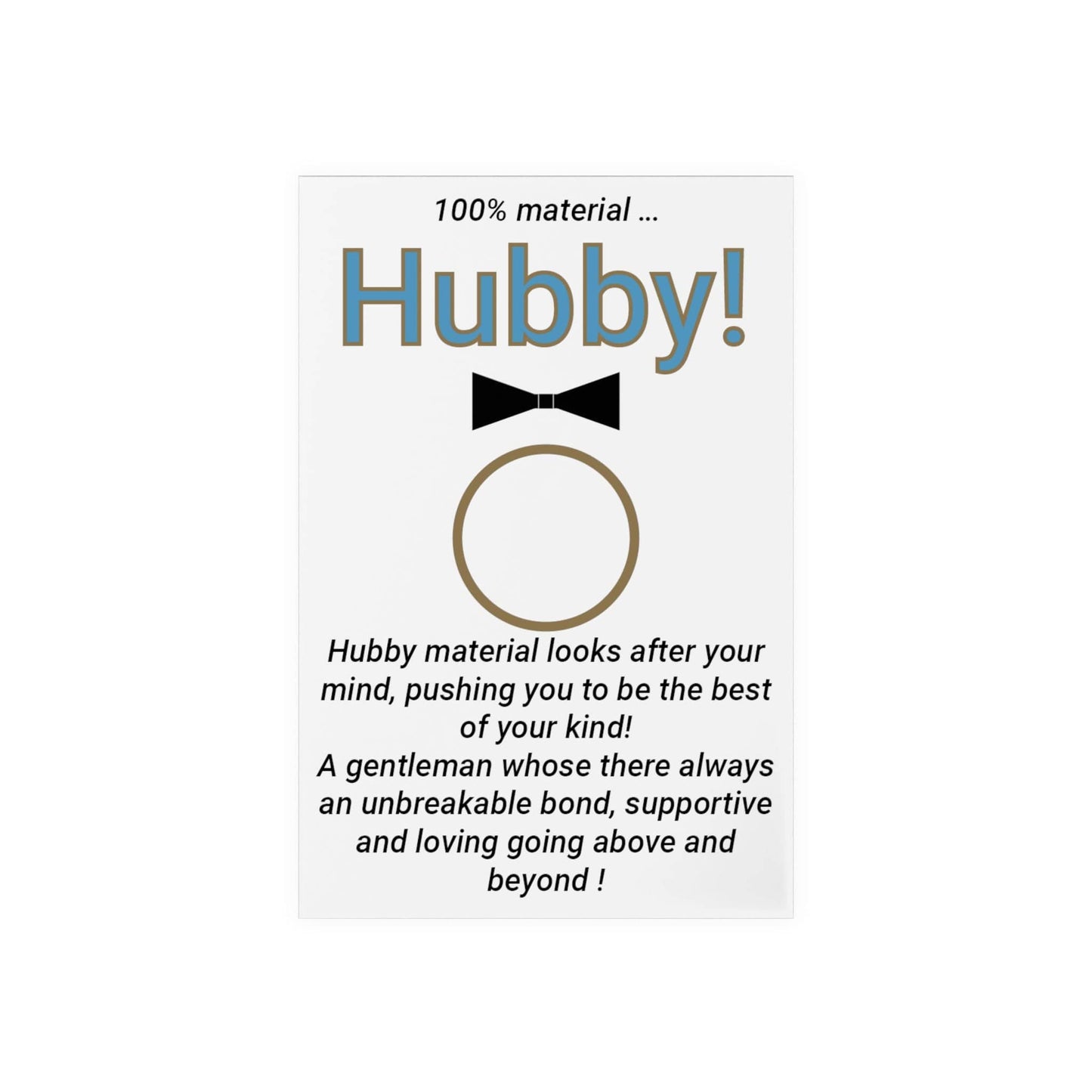 Printify Home Decor Hubby Acrylic Sign with Wooden Stand