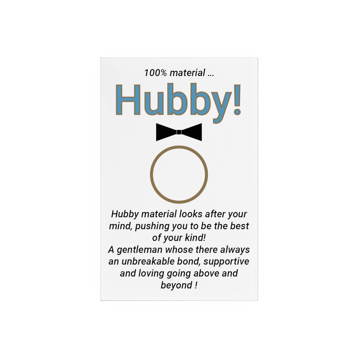 Printify Home Decor Hubby Acrylic Sign with Wooden Stand