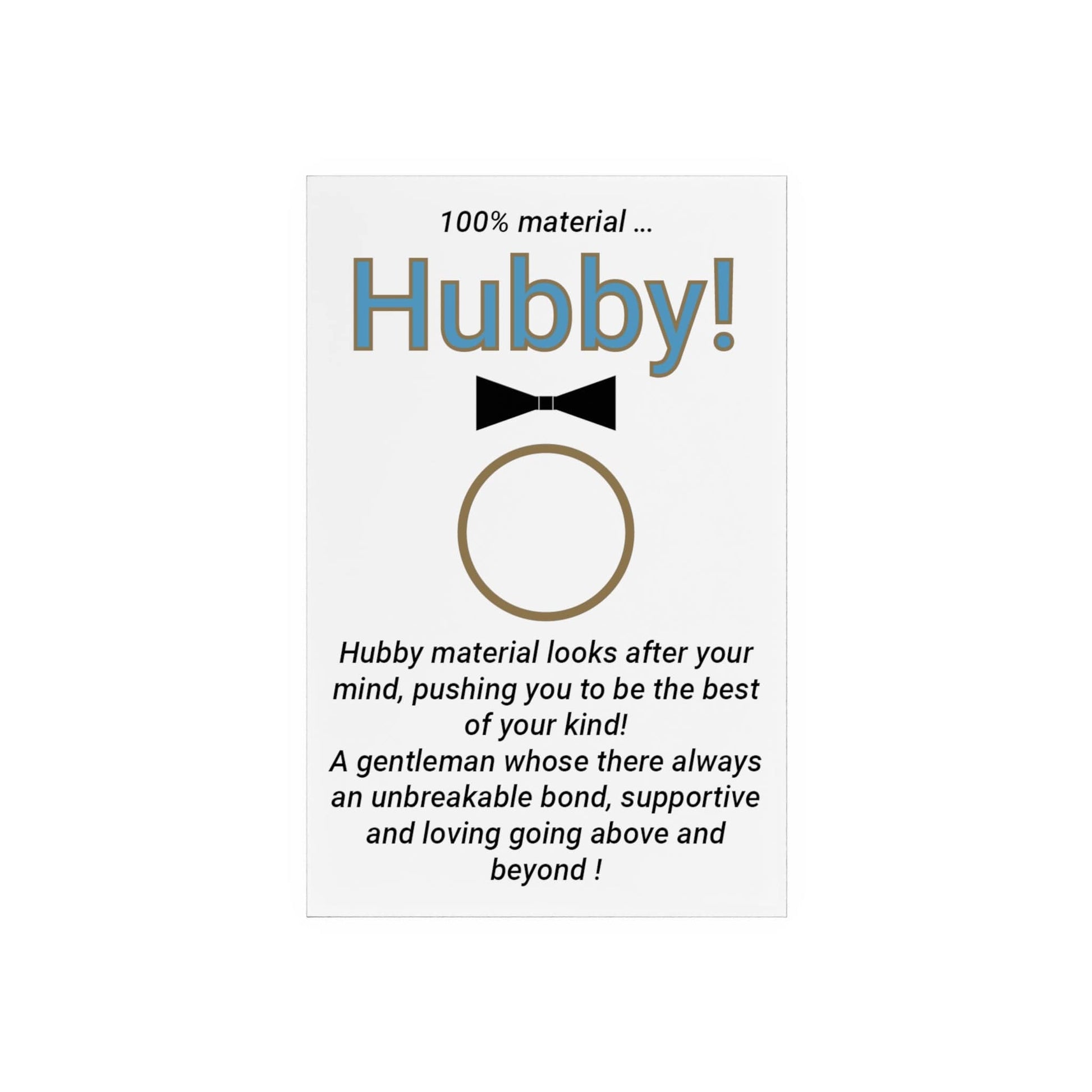 Printify Home Decor Hubby Acrylic Sign with Wooden Stand