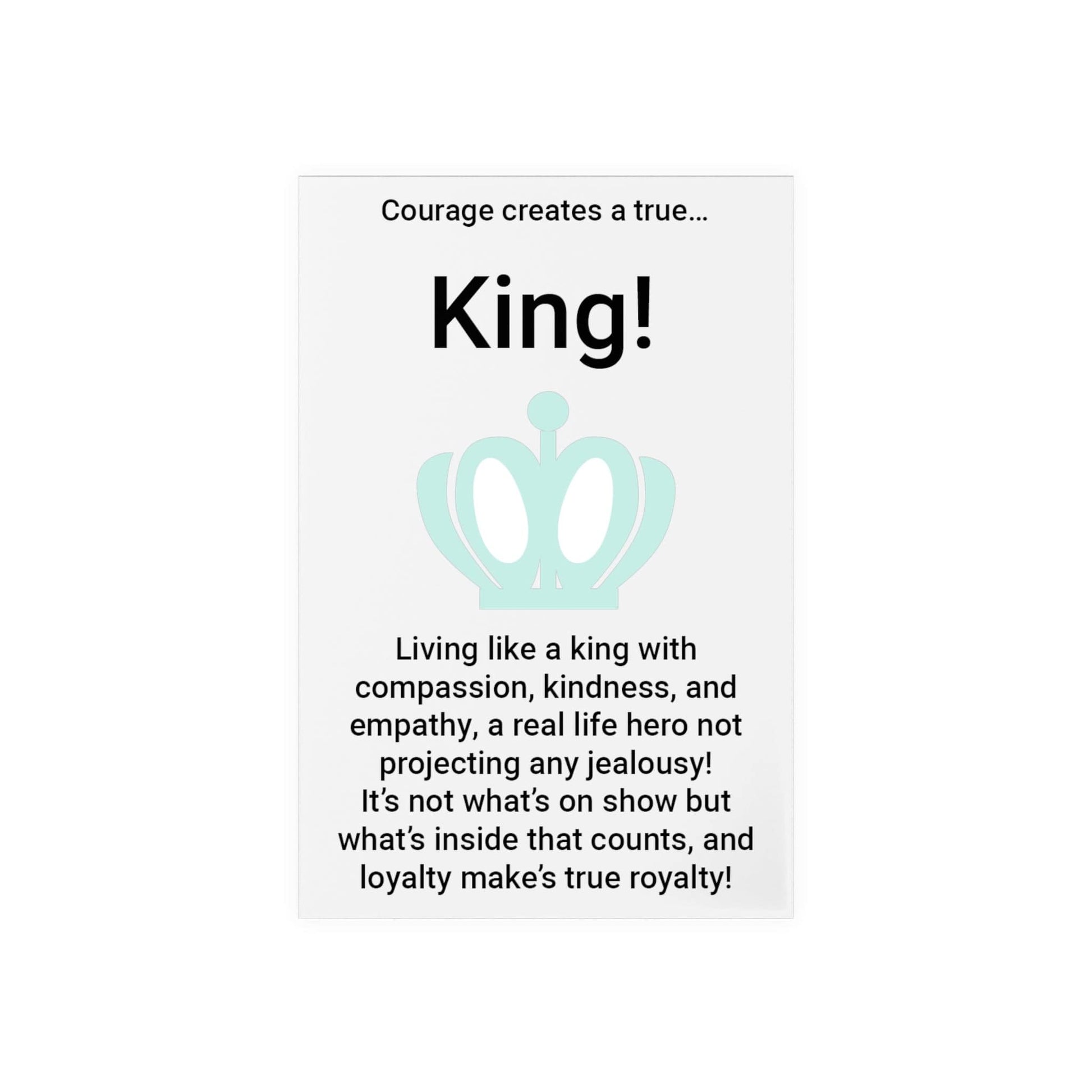 Printify Home Decor King Acrylic Sign with Wooden Stand