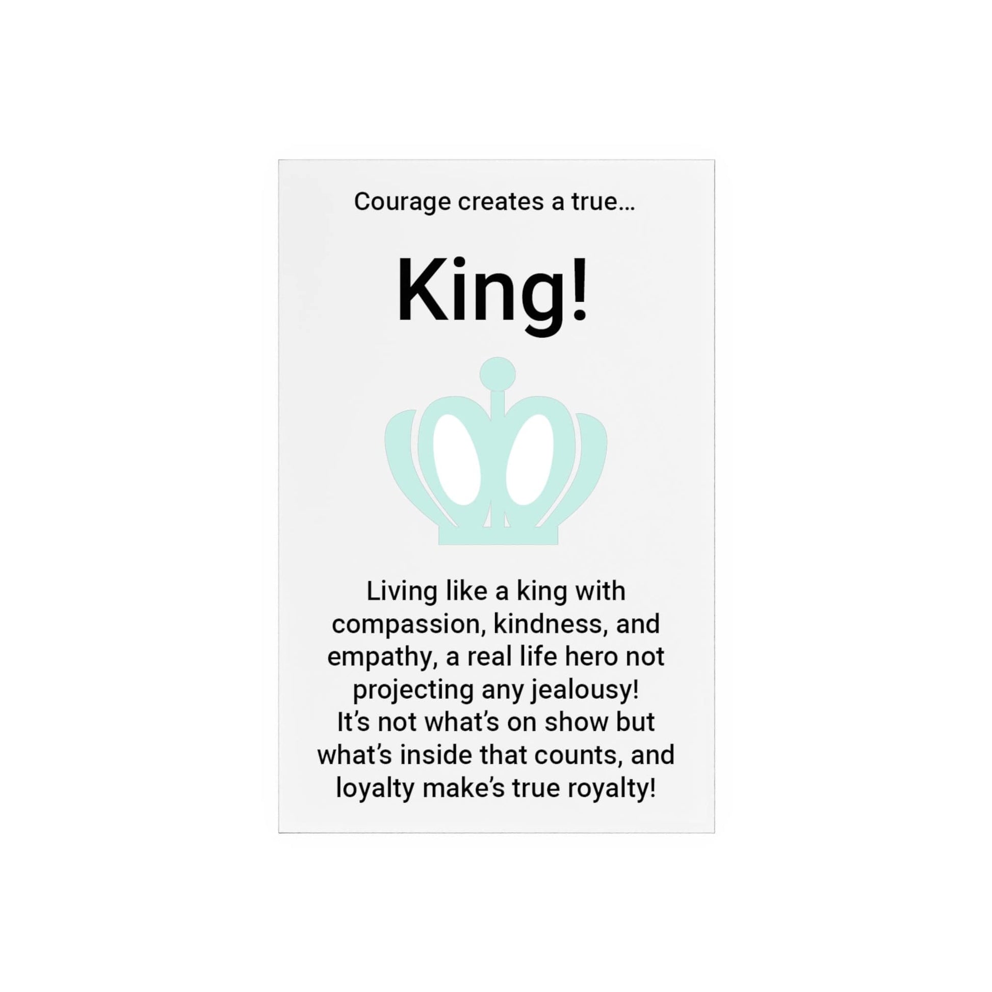 Printify Home Decor King Acrylic Sign with Wooden Stand
