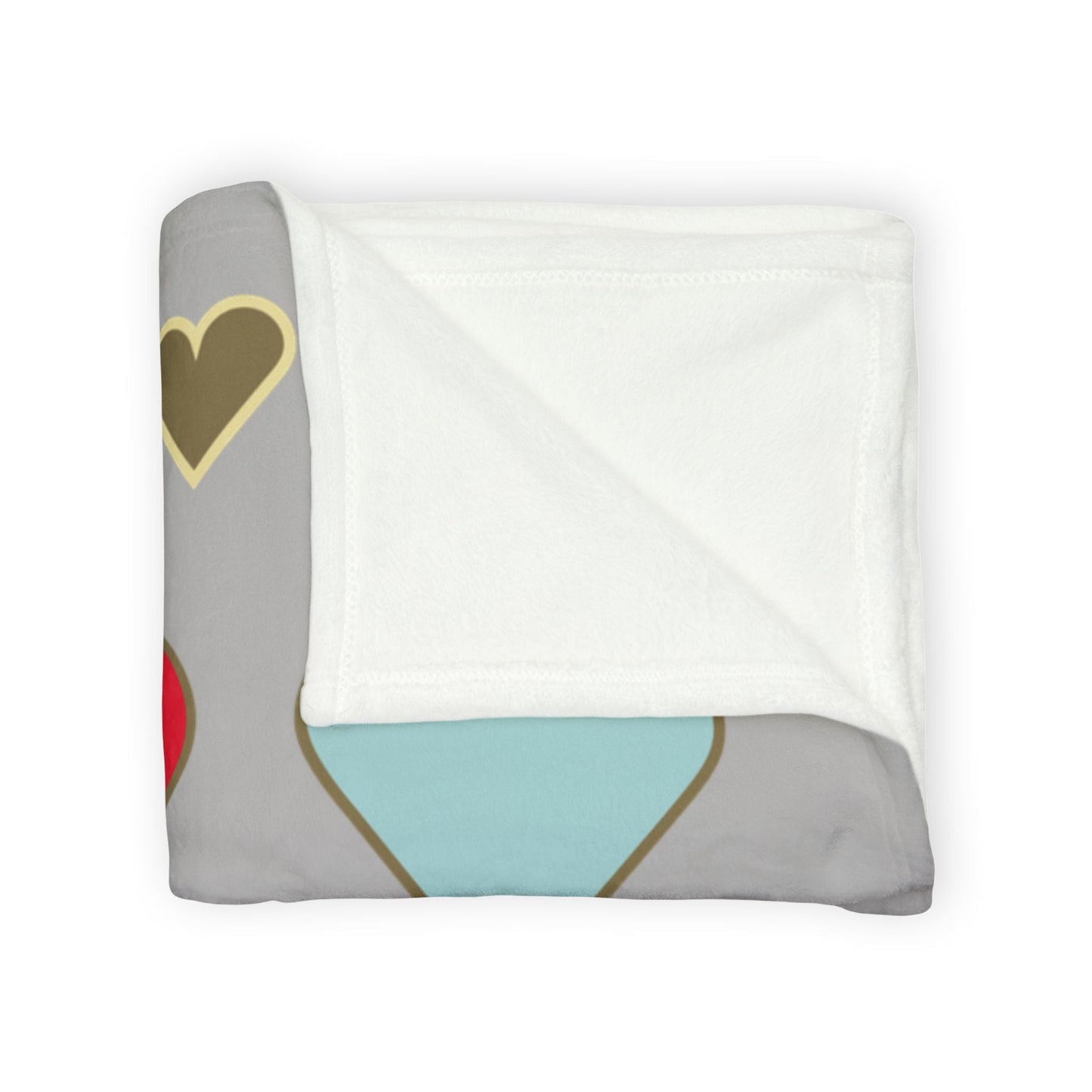 Printify Home Decor Lots of Love With Hearts Blanket Grey