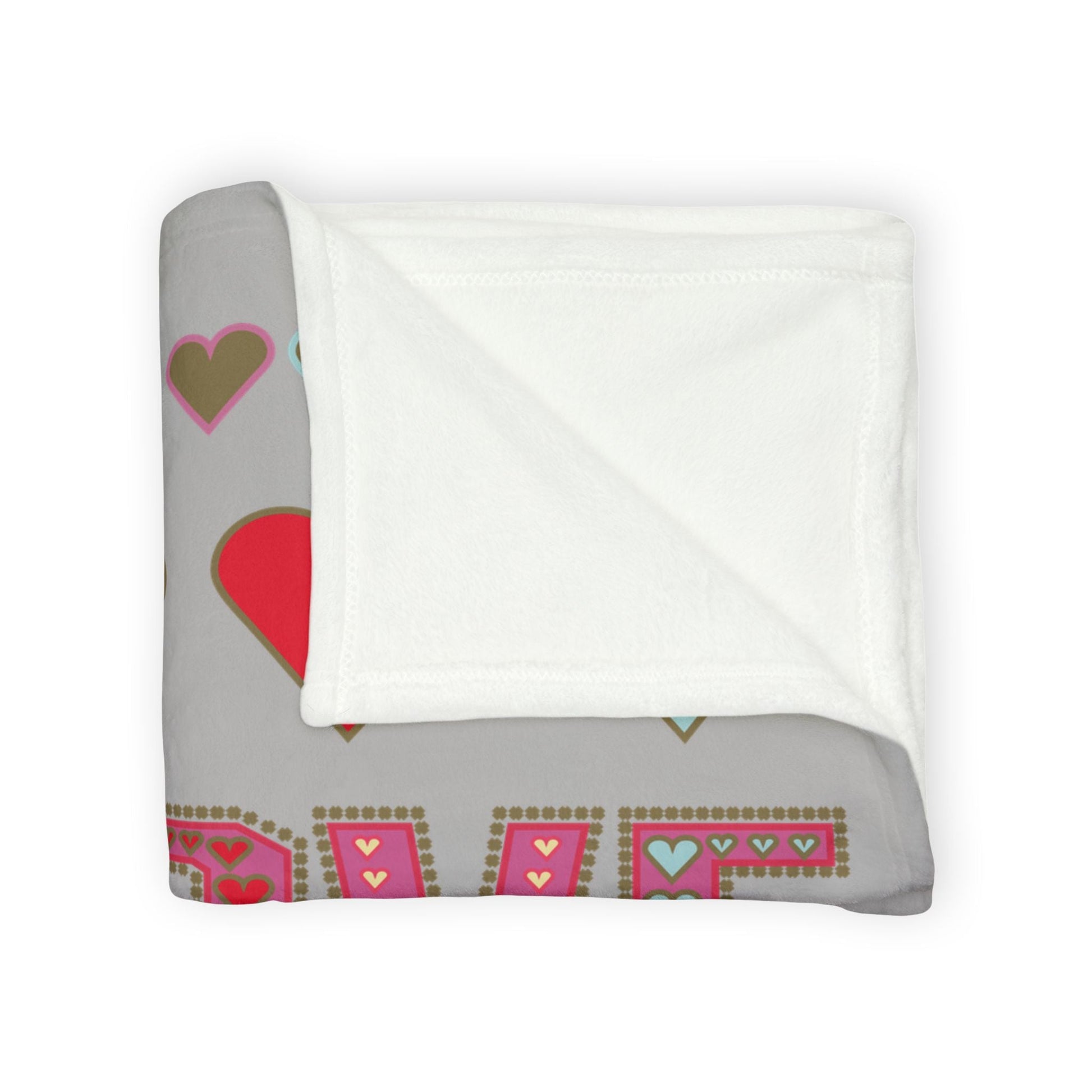 Printify Home Decor Lots of Love With Hearts Blanket Grey