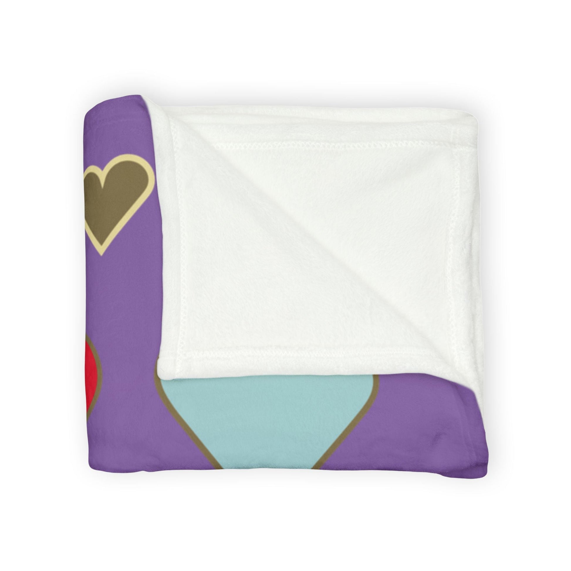 Printify Home Decor Lots of Love With Hearts Blanket Purple