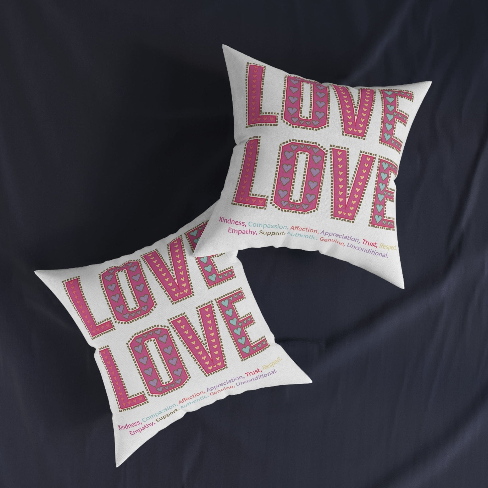 Printify Home Decor Love Love Slogan Cushion White