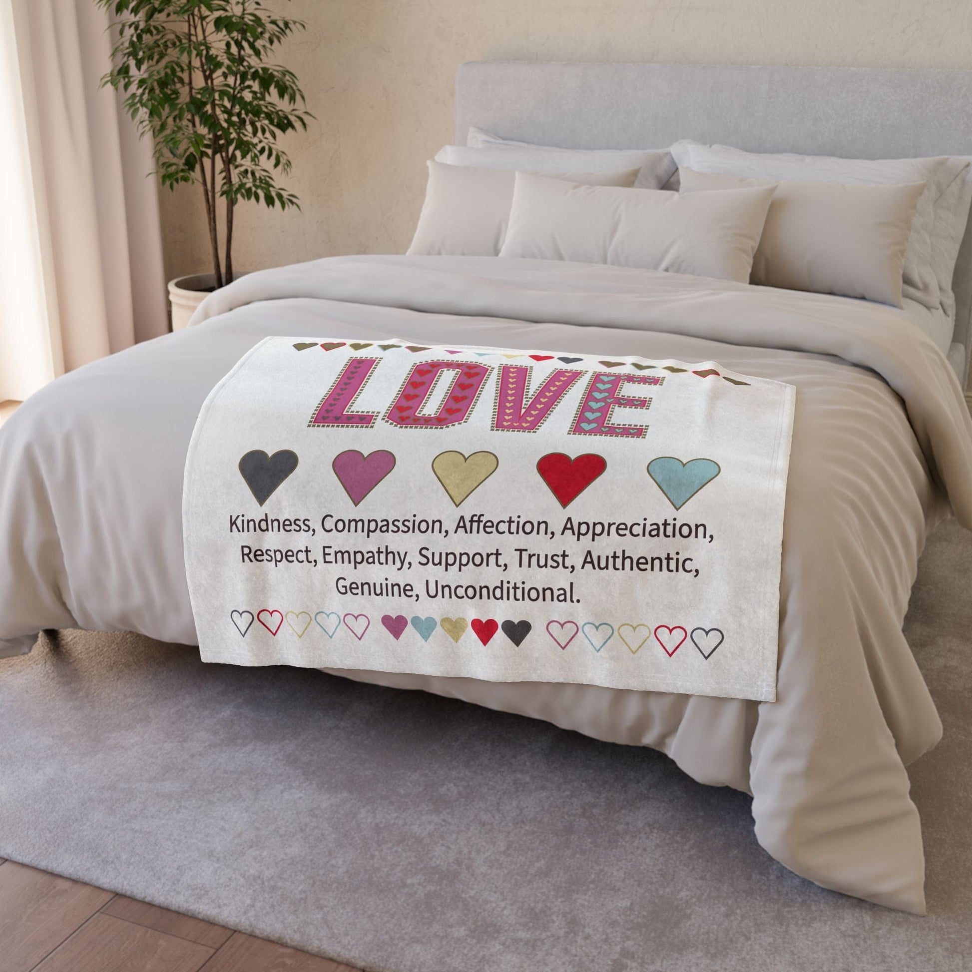 Printify Home Decor Love With Heart Blanket