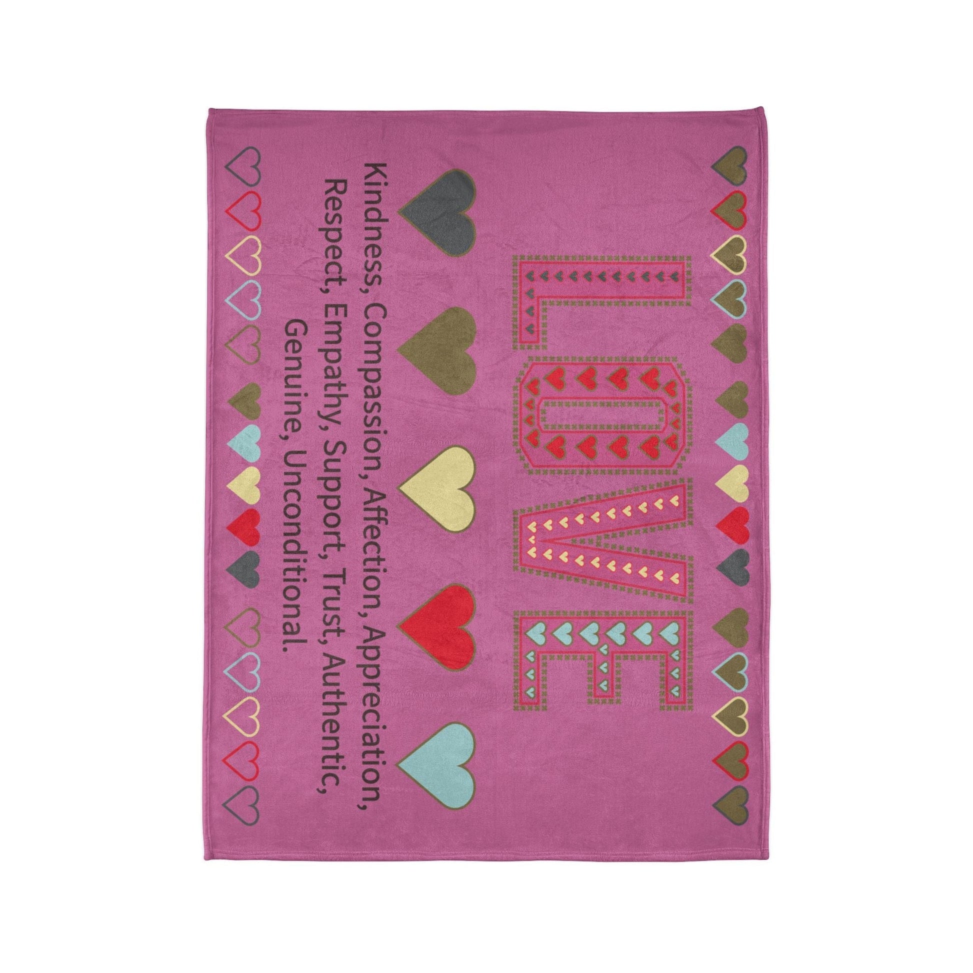 Printify Home Decor Love With Heart Blanket Pink